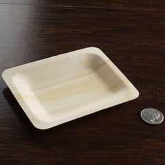 25-Pack Birchwood 4"x5" Rectangle Dessert Plates - Natural Eco Friendly Wooden Disposable Plates for Farmhouse-Style Events, Parties & Gatherings