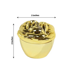 20-Pack Plastic Fillable Mini Candy Container in Vintage Rose Style Gold with Lids - Stylish Candy Treat Favor Boxes 2"