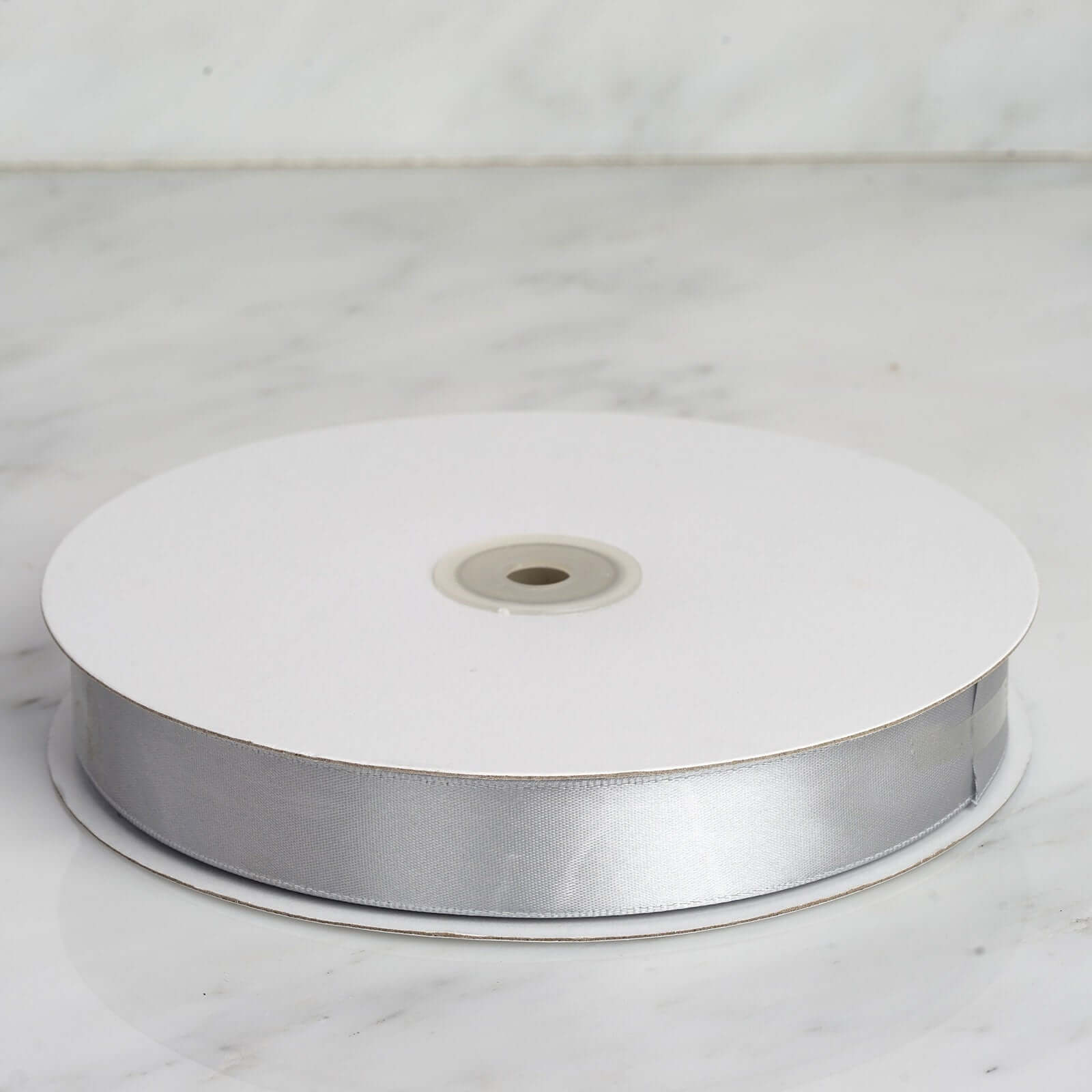 100 Yards 7 8" Silver Single Face Decorative Satin Ribbon