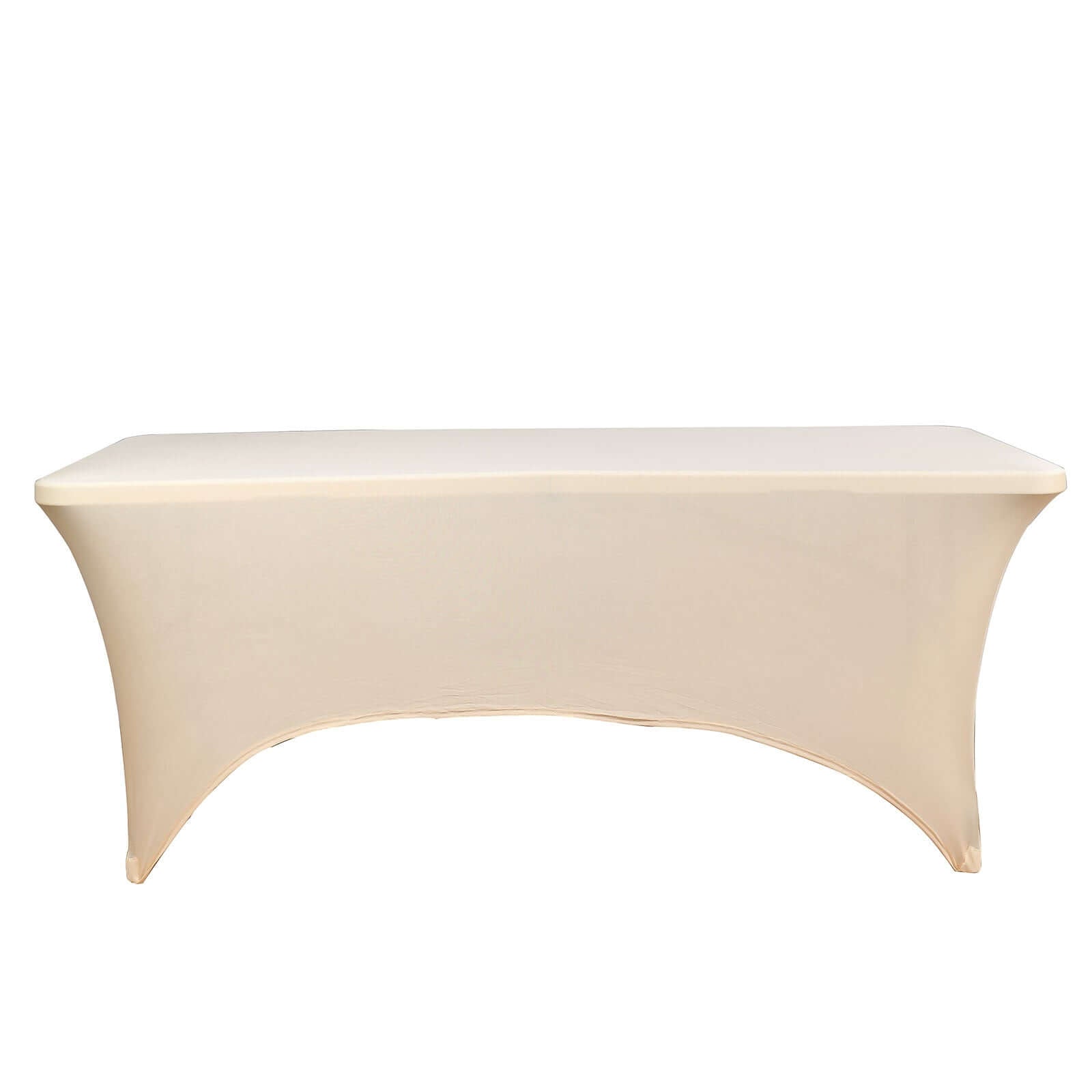 Stretch Spandex 96"x30" Rectangle Table Cover Beige - Durable Form-Fitting Tablecloth