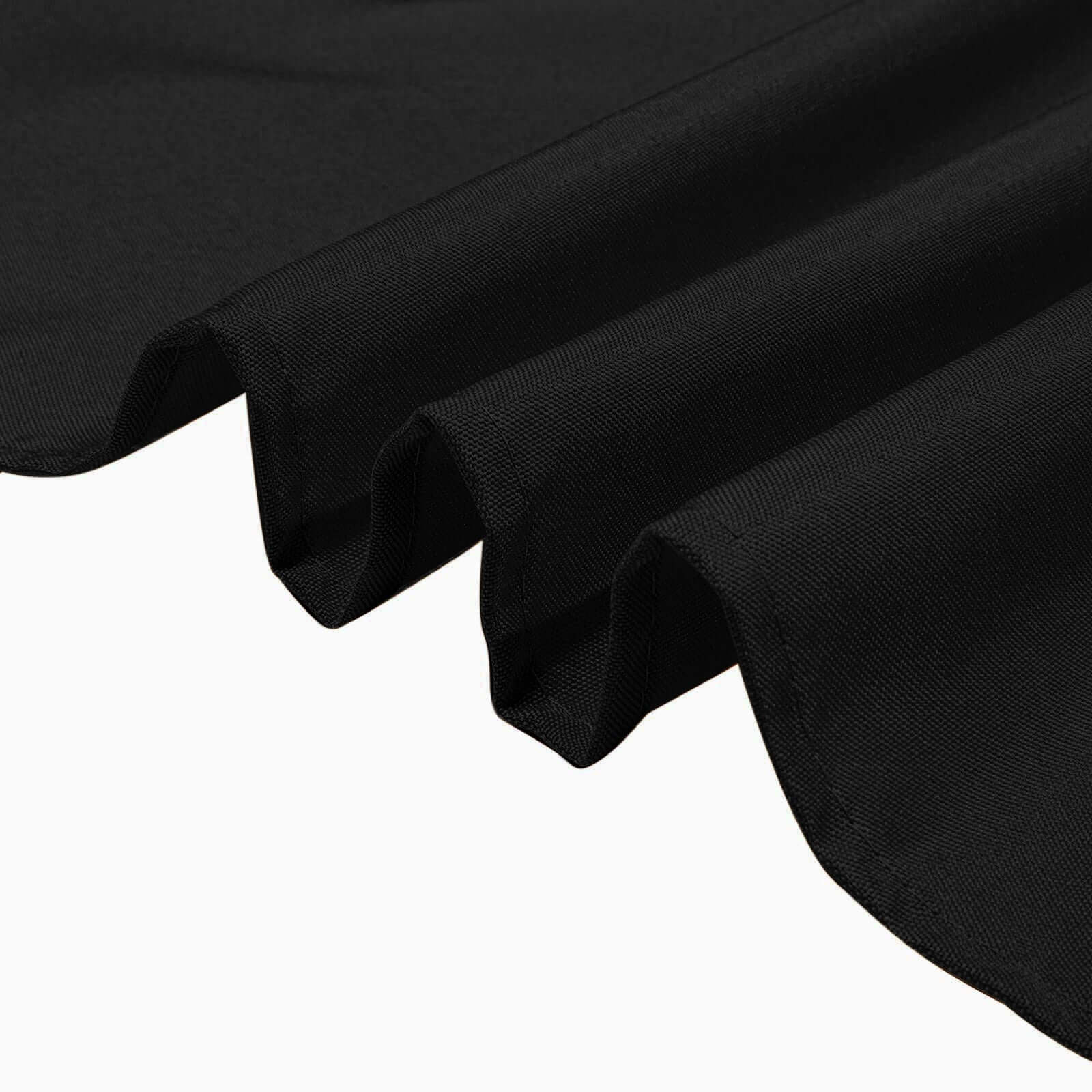 Premium Polyester 70"x70" Table Overlay Square Tablecloth Black 220GSM Wrinkle-Resistant Table Cover