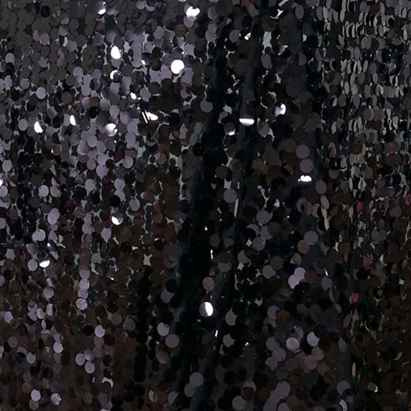 Sequin 90"x156" Rectangle Tablecloth Black - Seamless Big Payette Table Cover