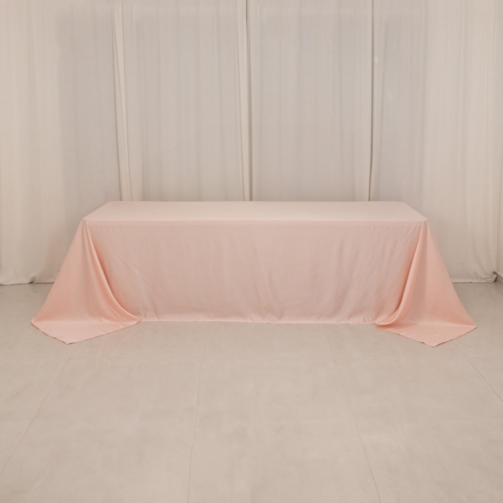 Lamour Satin 90"x156" Rectangle Tablecloth Blush - Luxurious, Soft Seamless Table Cover