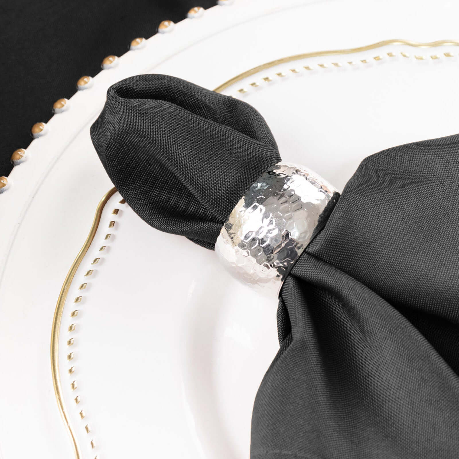 5 Pack Polyester 17"x17" Napkins Charcoal Gray - Durable & Wrinkle Resistant Dinner Napkins