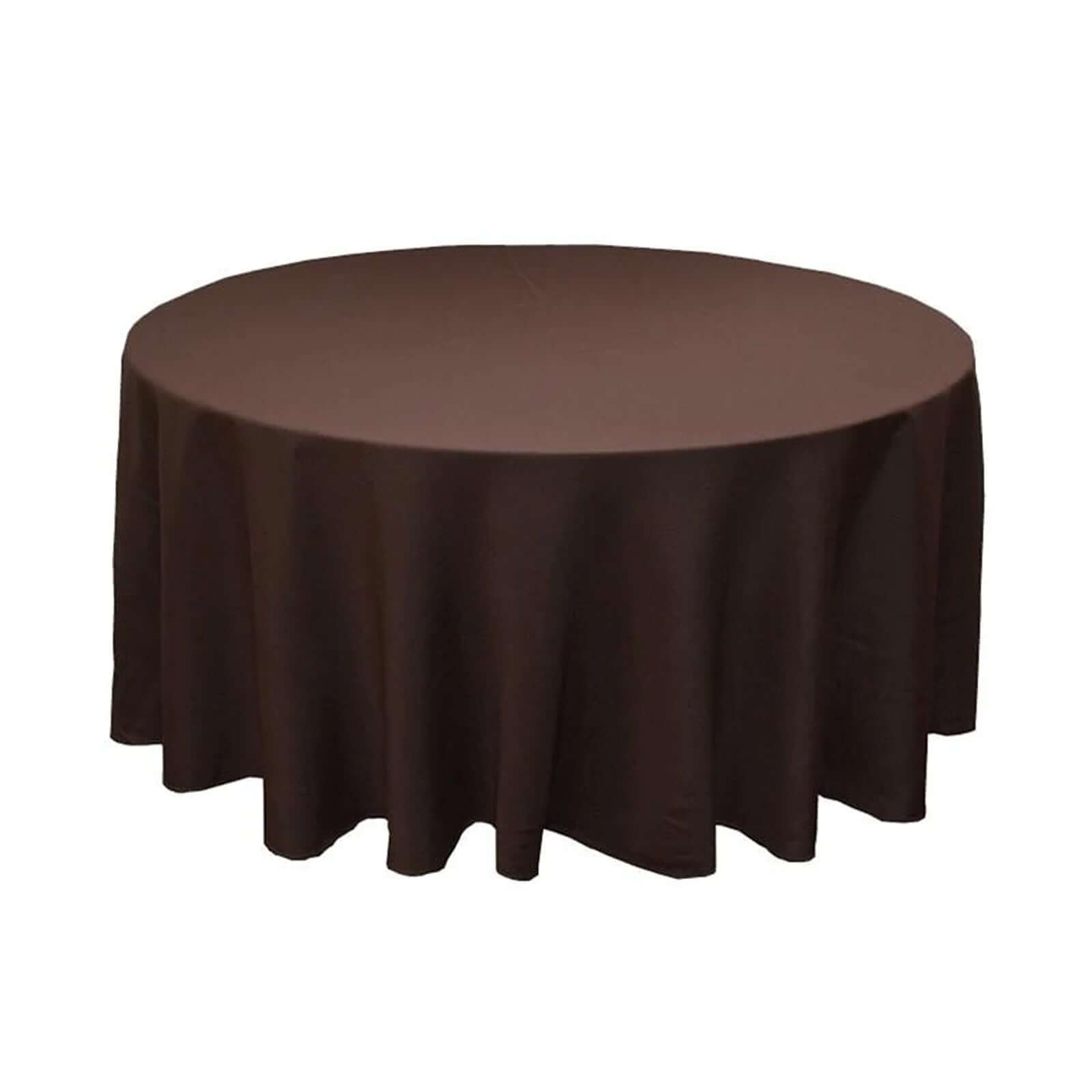 Polyester 120" Round Tablecloth Chocolate - Seamless Wrinkle-Resistant Table Cover