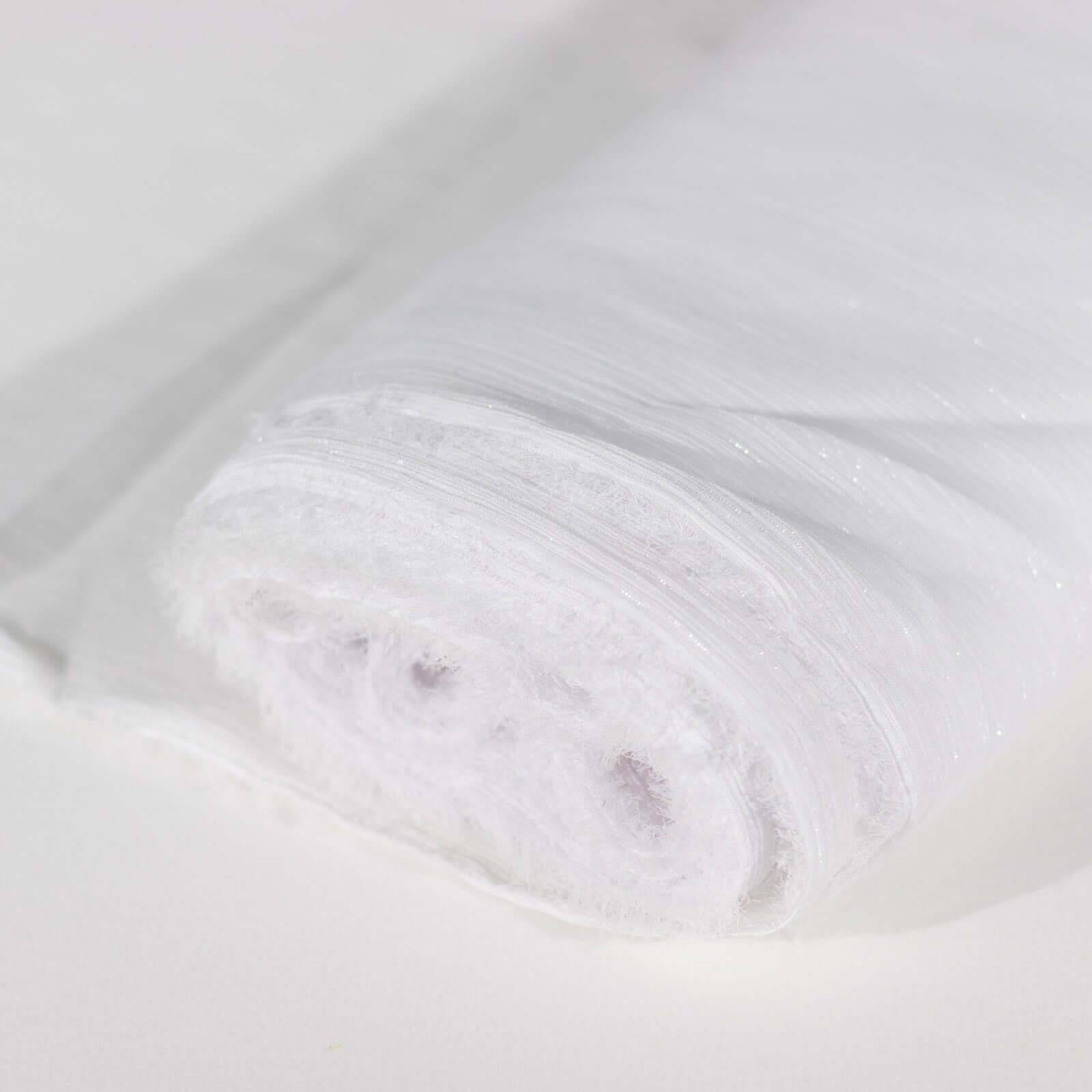 54"x10 Yards White Minimal Crinkle Chiffon Shiny Fabric Bolt, DIY Craft Fabric Roll