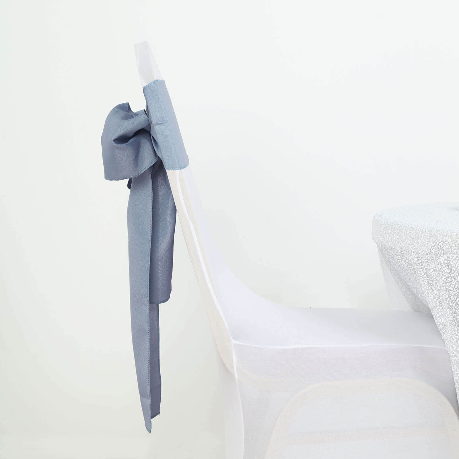 5 Pack Polyester Chair Sashes Dusty Blue 6"x108"