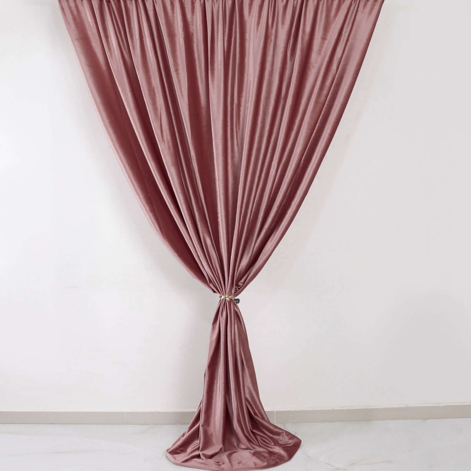 8ftx8ft Dusty Rose Premium Smooth Velvet Event Curtain Drapes, Privacy Backdrop Event Panel with Rod Pocket