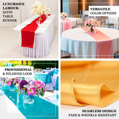 Lamour Satin 12"x108" Table Runner Nude - Smooth & Lustrous Finish