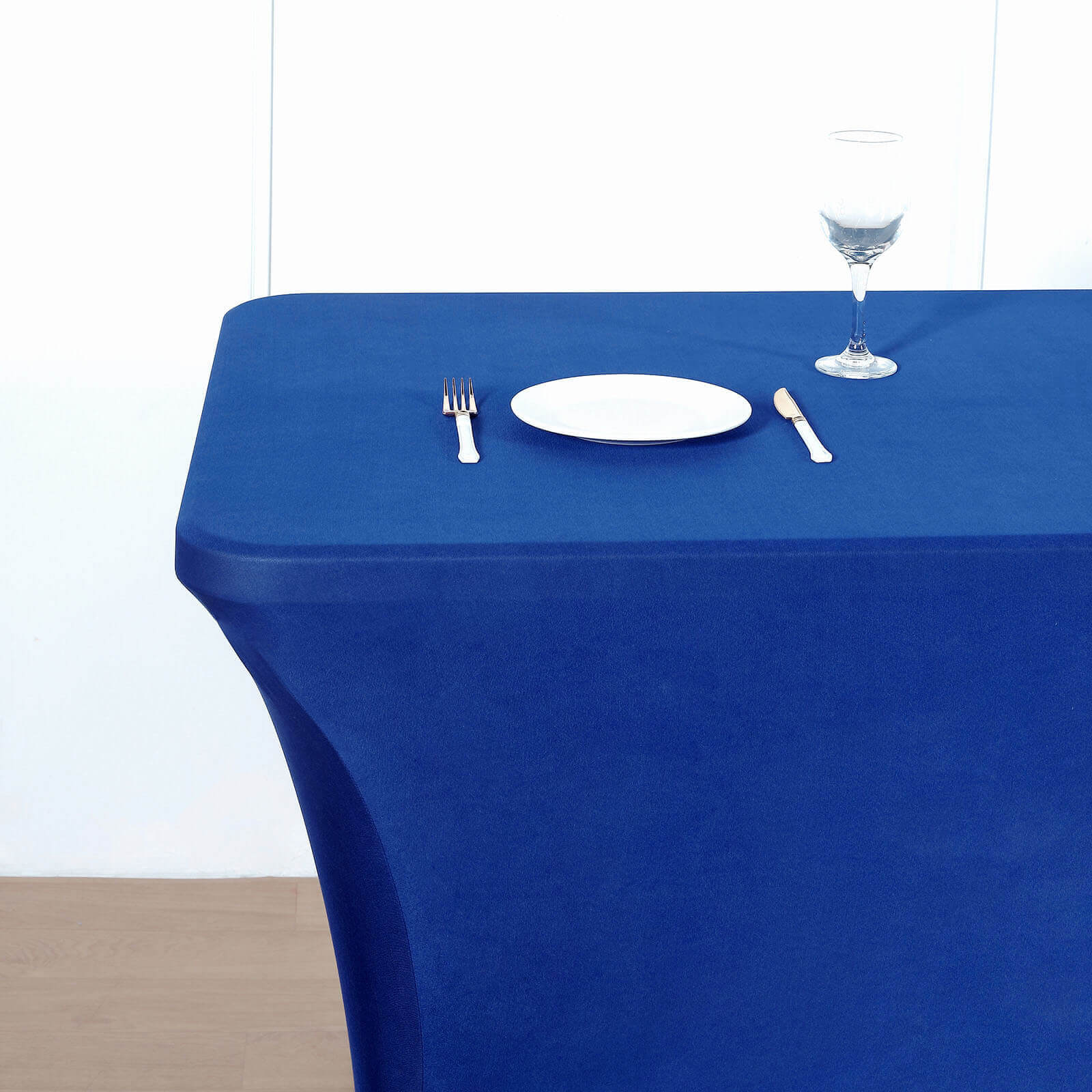 Stretch Spandex 96"x30" Rectangle Table Cover Royal Blue - Durable Form-Fitting Tablecloth