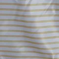 90"x156" White Champagne Seamless Stripe Satin Rectangle Tablecloth for 8 Foot Table With Floor-Length Drop