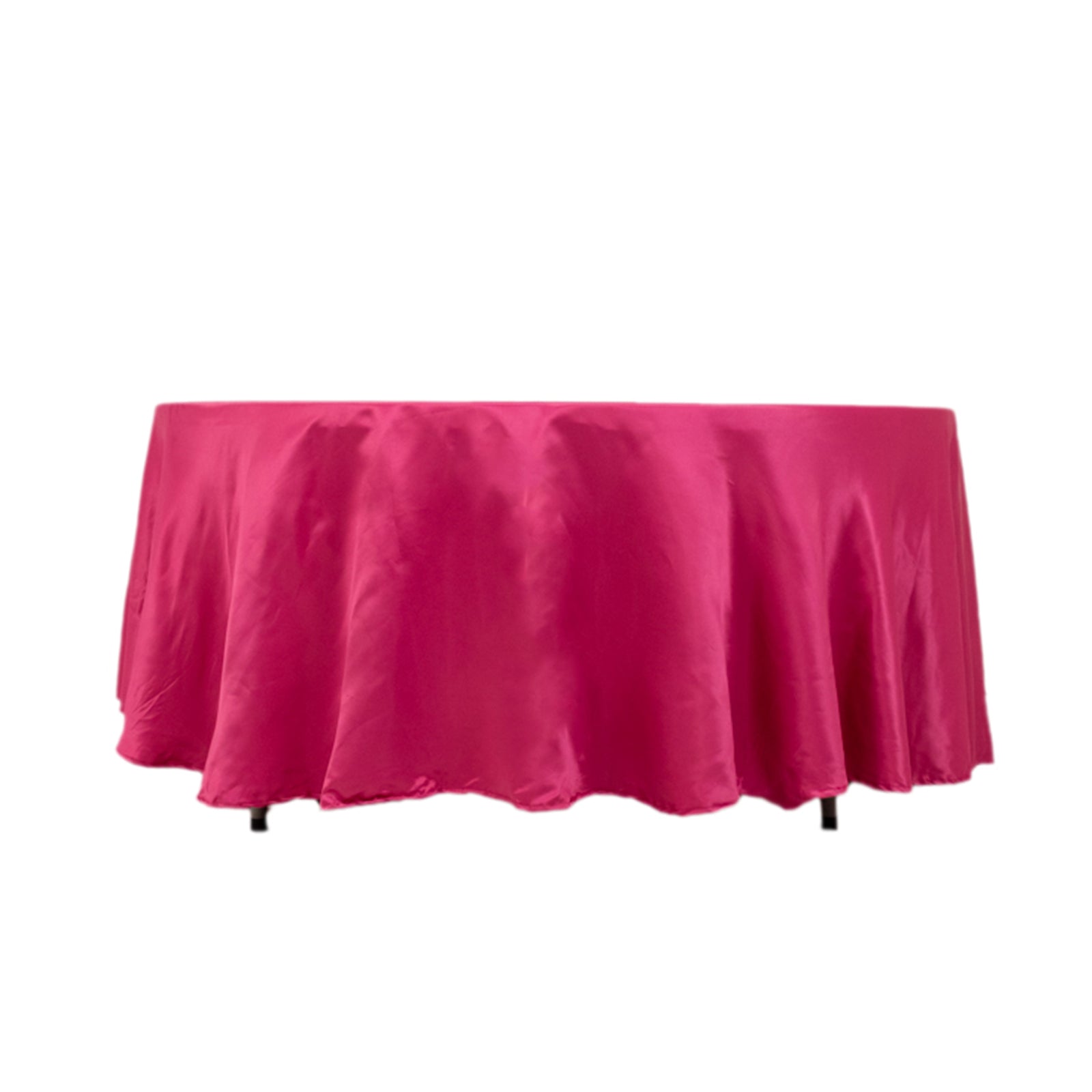 Lamour Satin 108" Round Tablecloth Fuchsia - Durable & Silk-Like Table Cover