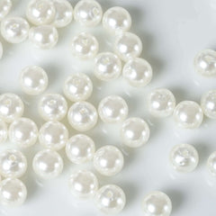 1000-Pack Faux Craft Pearl Beads Ivory - Smooth Beads with Holes for Vase Filler Jewelry Making Bridal Accessories & Event Decor 10mm