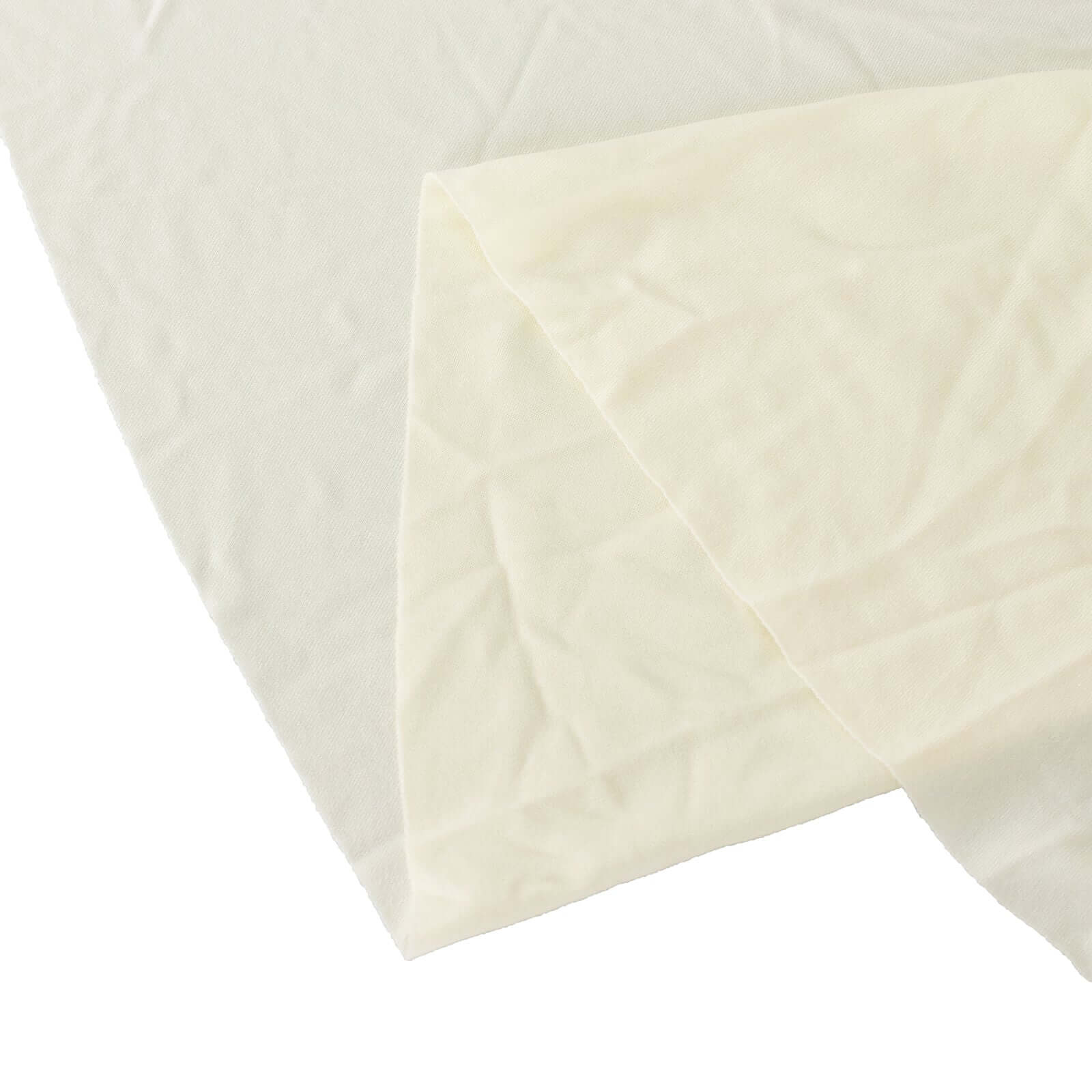 Spandex Round 6ft Table Skirt Ivory with Wavy Skirt-Like Effect Stylish Table Cover