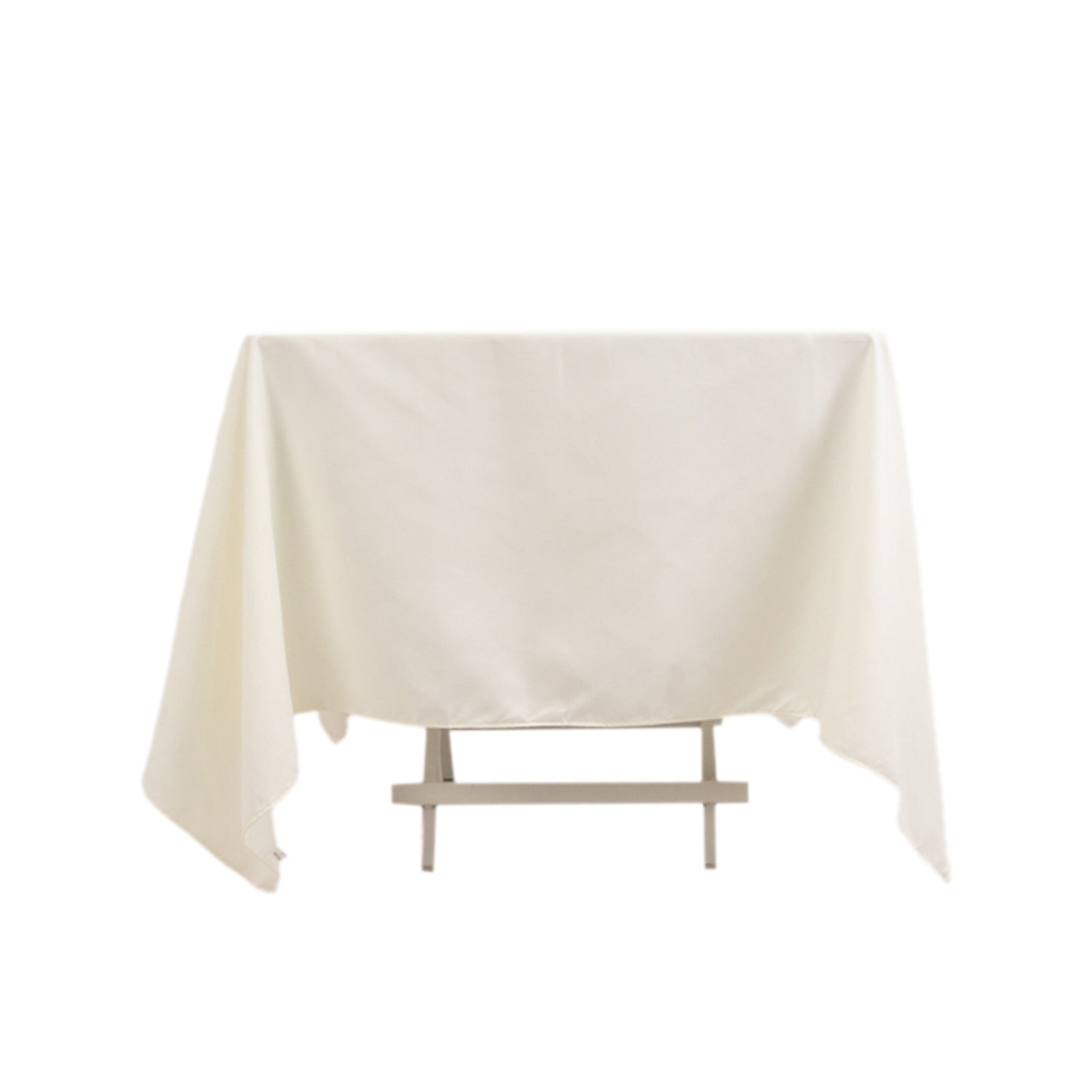 Cotton Blend 70"x70" Square Tablecloth Ivory - Wrinkle-Resistant Fabric Table Cover