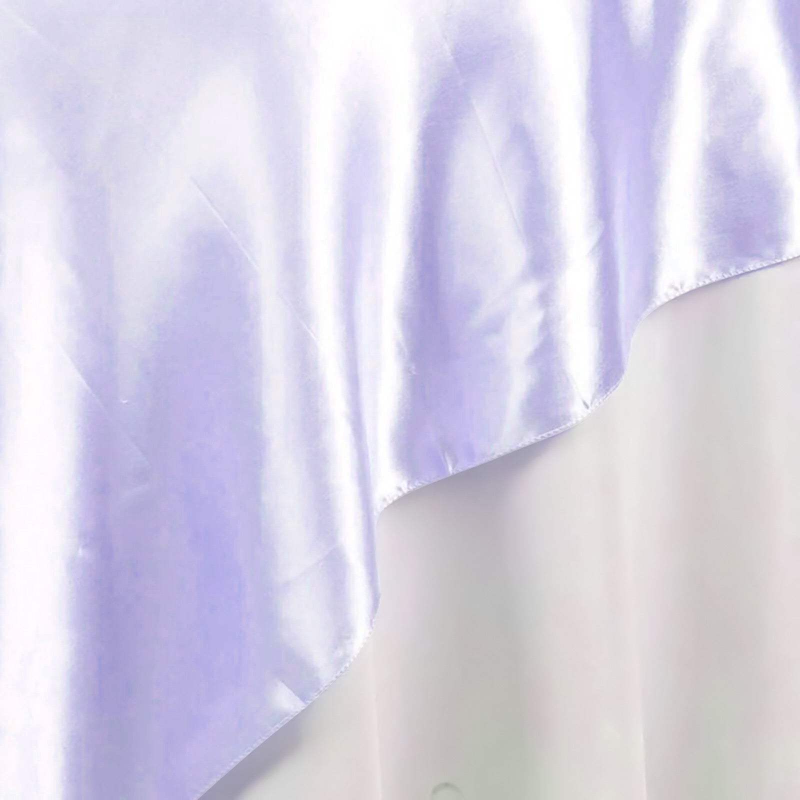 Satin 90"x90" Table Overlay Square Tablecloth Lavender Lilac - Smooth Finish Table Topper