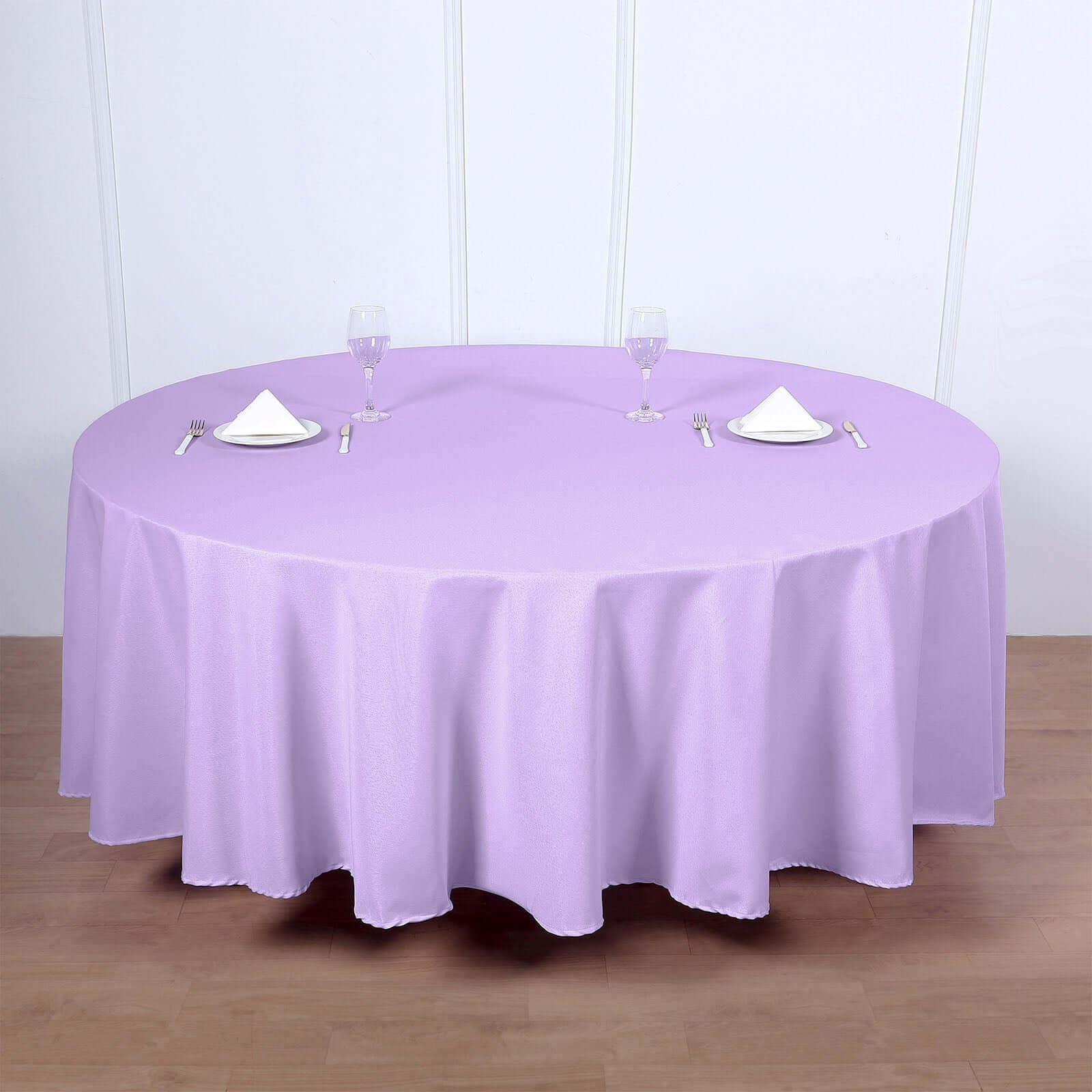 Polyester 108" Round Tablecloth Lavander Lilac - Wrinkle-Resistant Table Cover