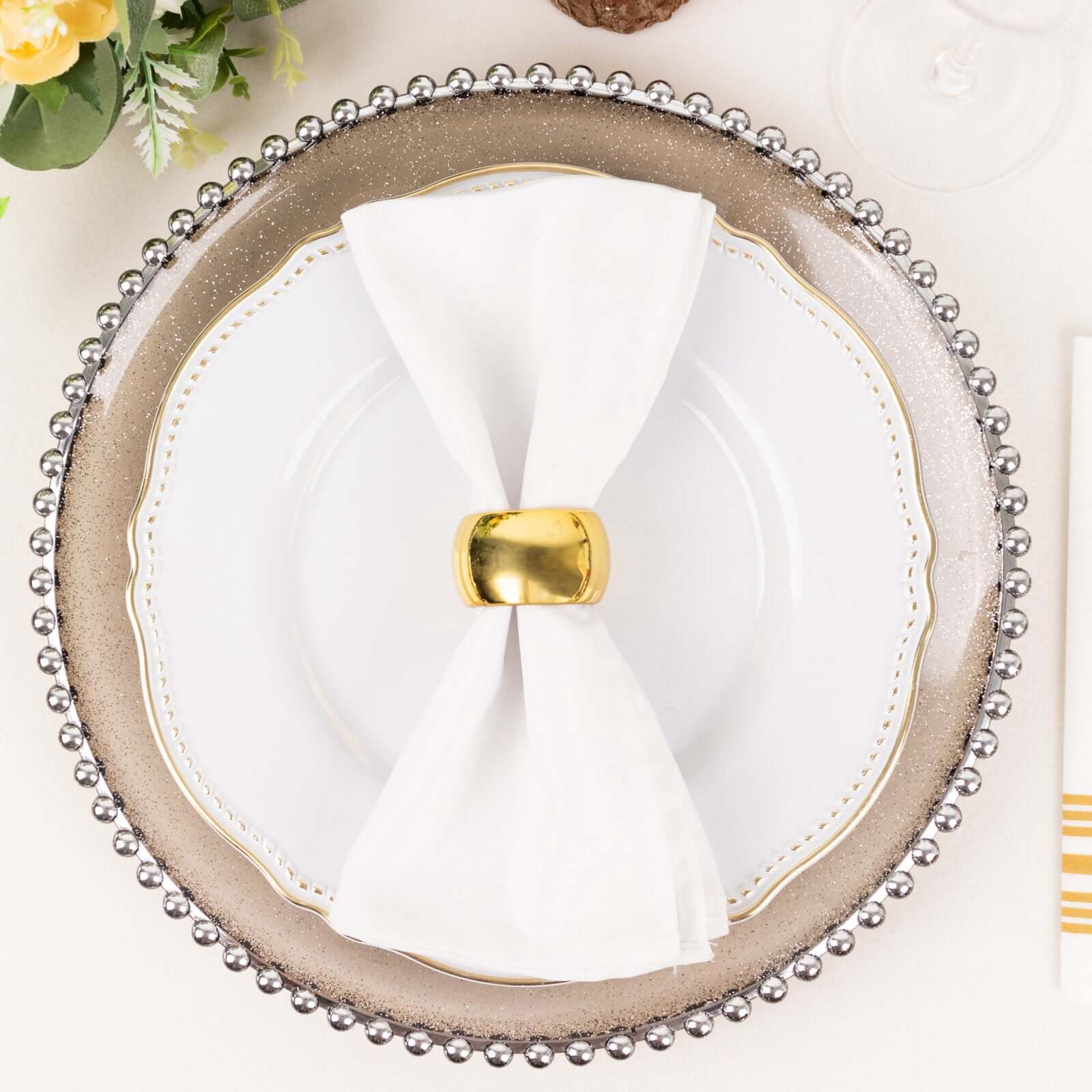 4 Pack Shiny Metallic Gold Acrylic Napkin Rings