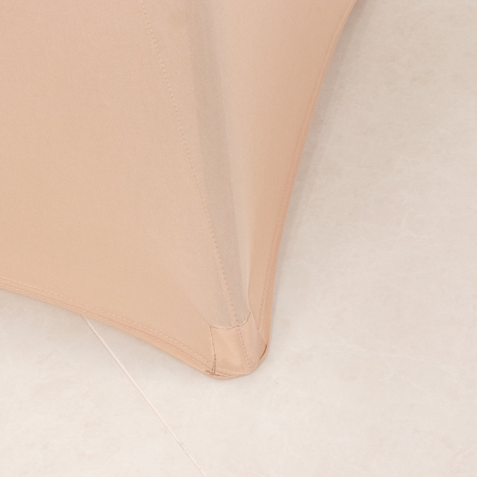 Spandex 24"-32" Round Cocktail Table Cover Nude - Easy to Maintain Stretch Fitted Highboy Tablecloth