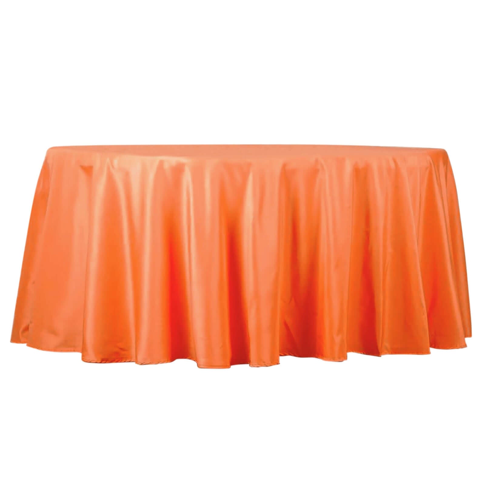 Polyester 132" Round Tablecloth Orange - Seamless Chic Table Cover