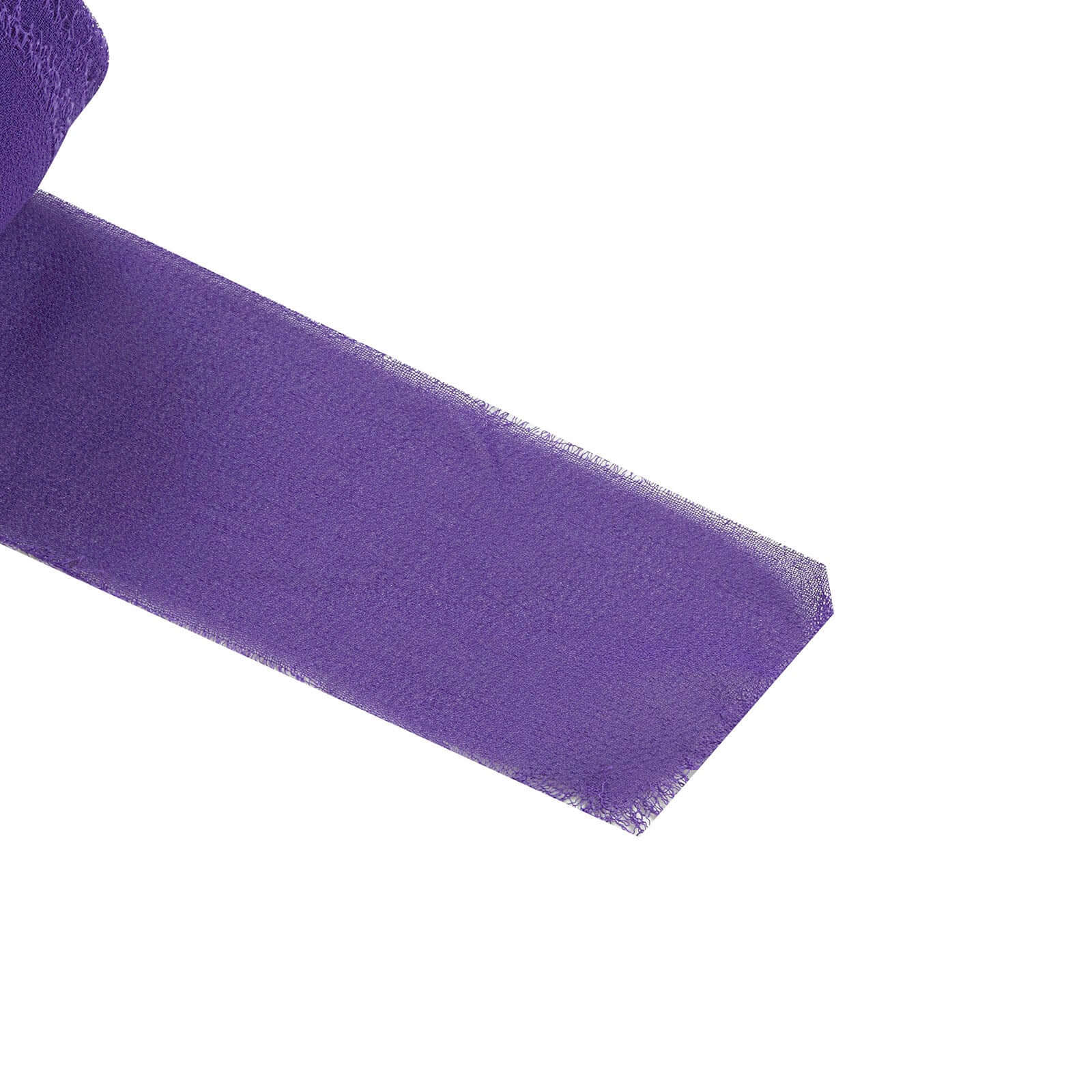 2 Pack 6yd Purple Silk-Like Chiffon Linen Ribbon Roll For Bouquets, Wedding Invitations Gift Wrapping