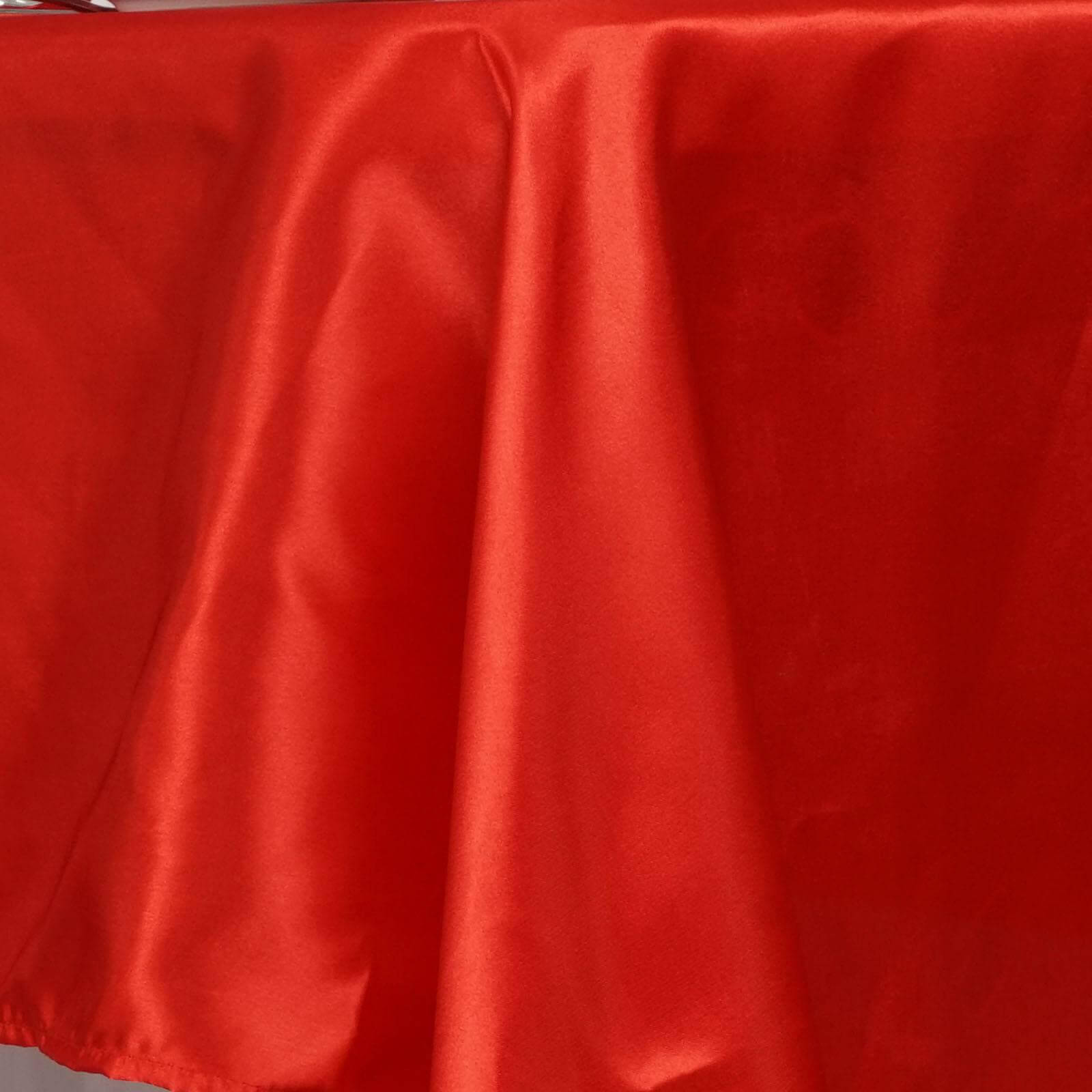Satin Rectangular 60"x126" Tablecloth Red - Smooth and Lustrous Table Cover