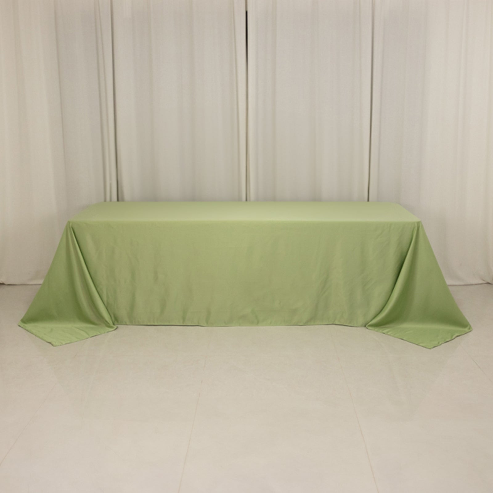 Lamour Satin 90"x156" Rectangle Tablecloth Sage Green - Luxurious, Soft Seamless Table Cover
