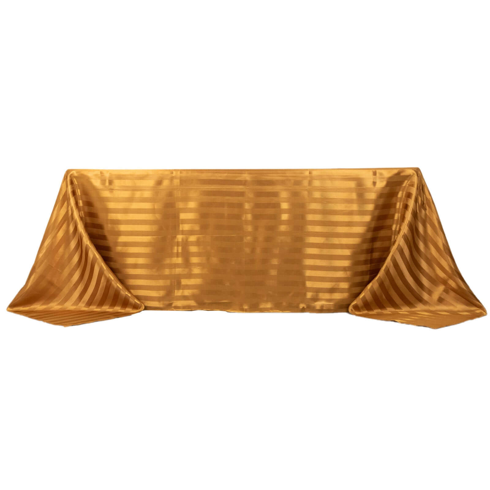 Satin Striped 90"x132" Rectangular Tablecloth Gold Satin Stripe - Seamless Silky Smooth Table Cover