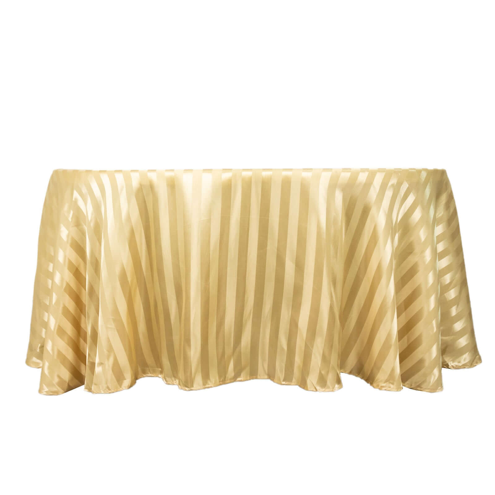 Satin Striped 120" Round Tablecloth Champagne Satin Stripe - Silky Smooth Seamless Table Cover