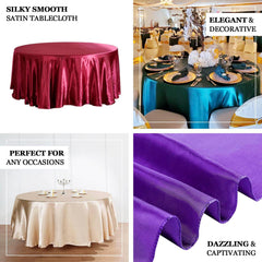 Satin 132" Round Tablecloth Lavender Lilac - Stylish Seamless Table Cover