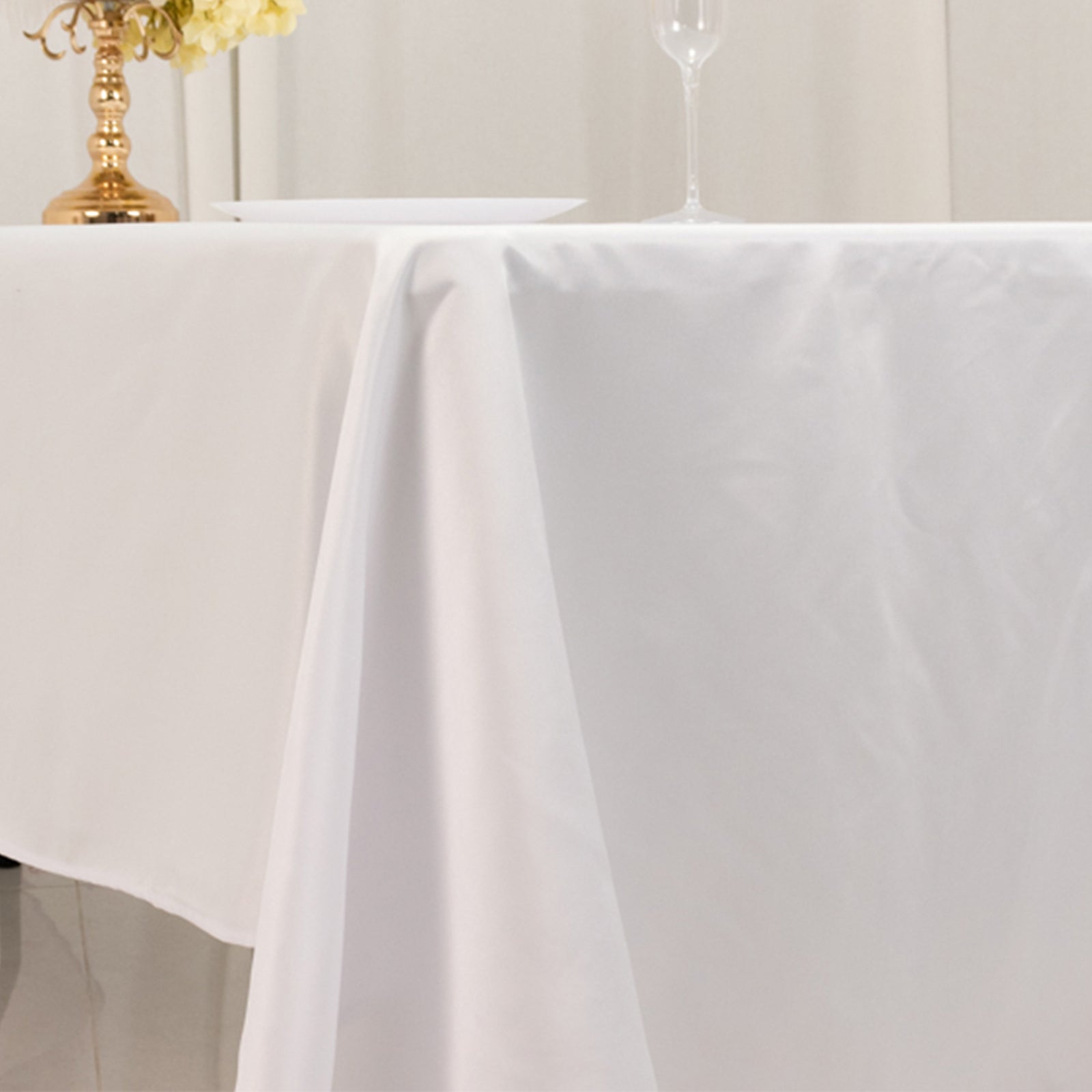 Lamour Satin 60"x126" Rectangle Tablecloth White - Soft & Silk-Like Table Cover for Upscale Dining