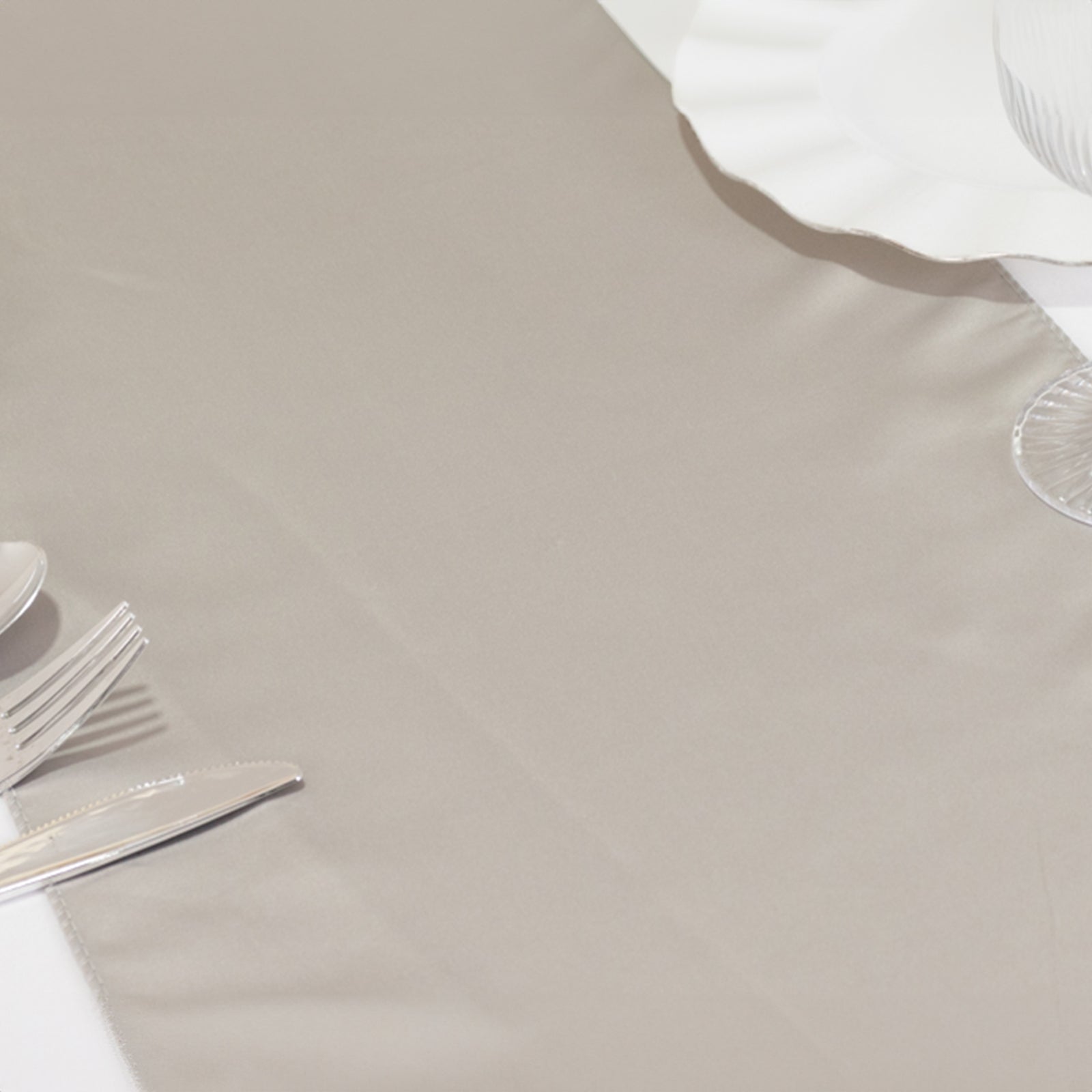 Lamour Satin 12"x108" Table Runner Silver - Smooth & Lustrous Finish