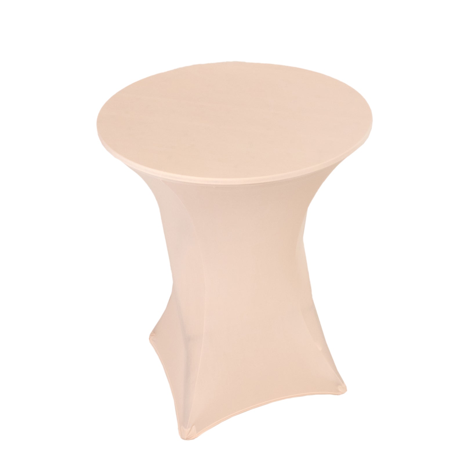 Spandex 33"-36" Round Cocktail Table Cover Blush - Easy to Maintain Stretch Fitted Highboy Tablecloth