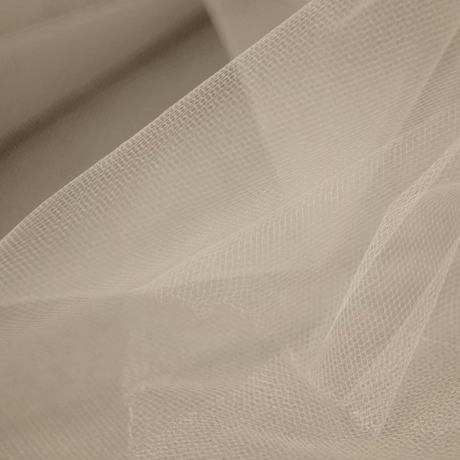 18"x100 Yards Taupe Tulle Fabric Bolt, Sheer Fabric Spool Roll For Crafts
