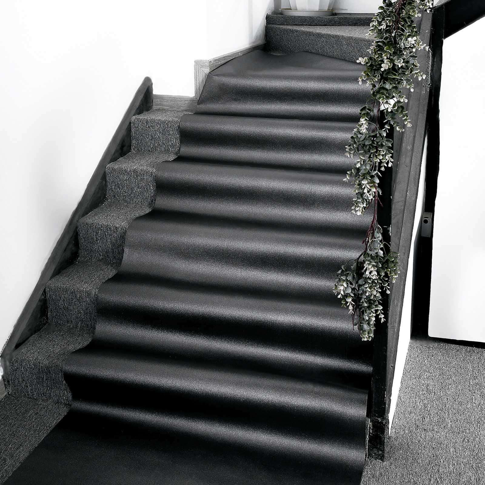 3ftx50ft Black Sparkle Glitter Wedding Aisle Runner, Non-Woven Red Carpet Runner Prom, Hollywood, Glam Parties