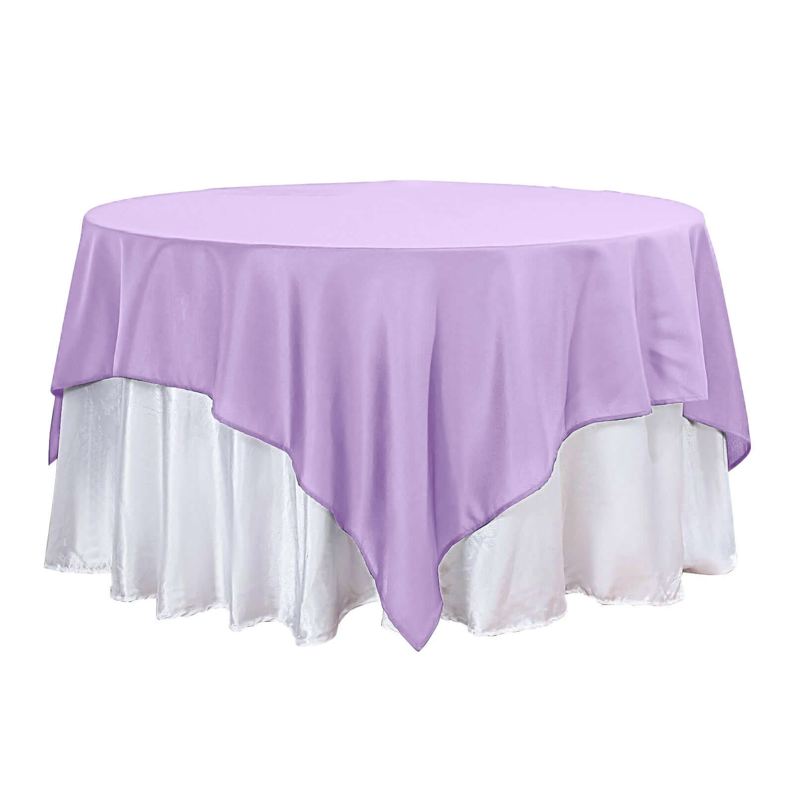 Polyester 90"x90" Table Overlay Square Tablecloth Lavender Lilac - Wrinkle-Resistant & Durable Table Cover
