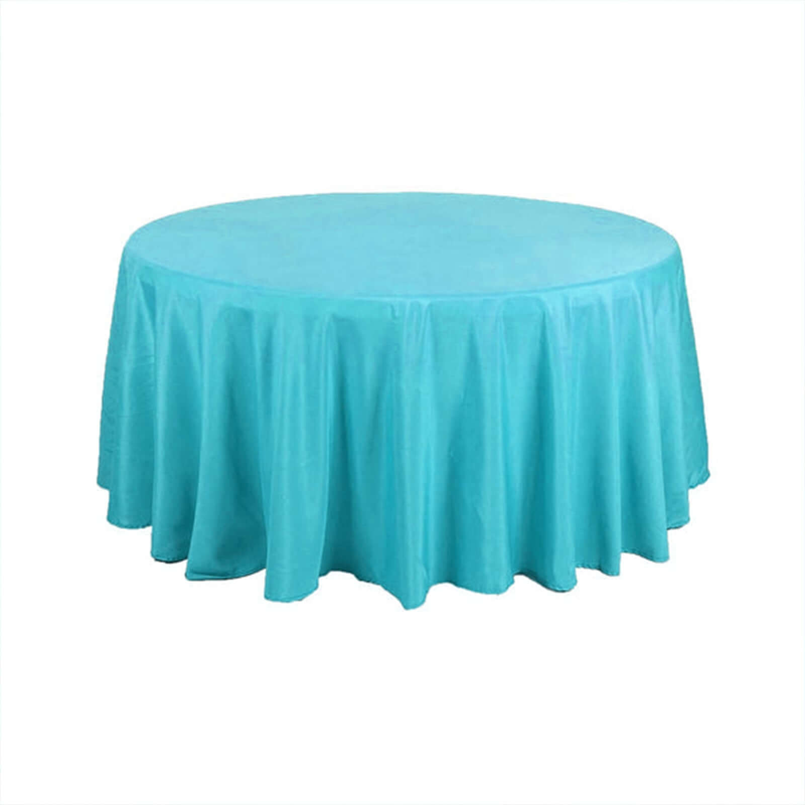 Polyester 120" Round Tablecloth Turquoise - Seamless Wrinkle-Resistant Table Cover