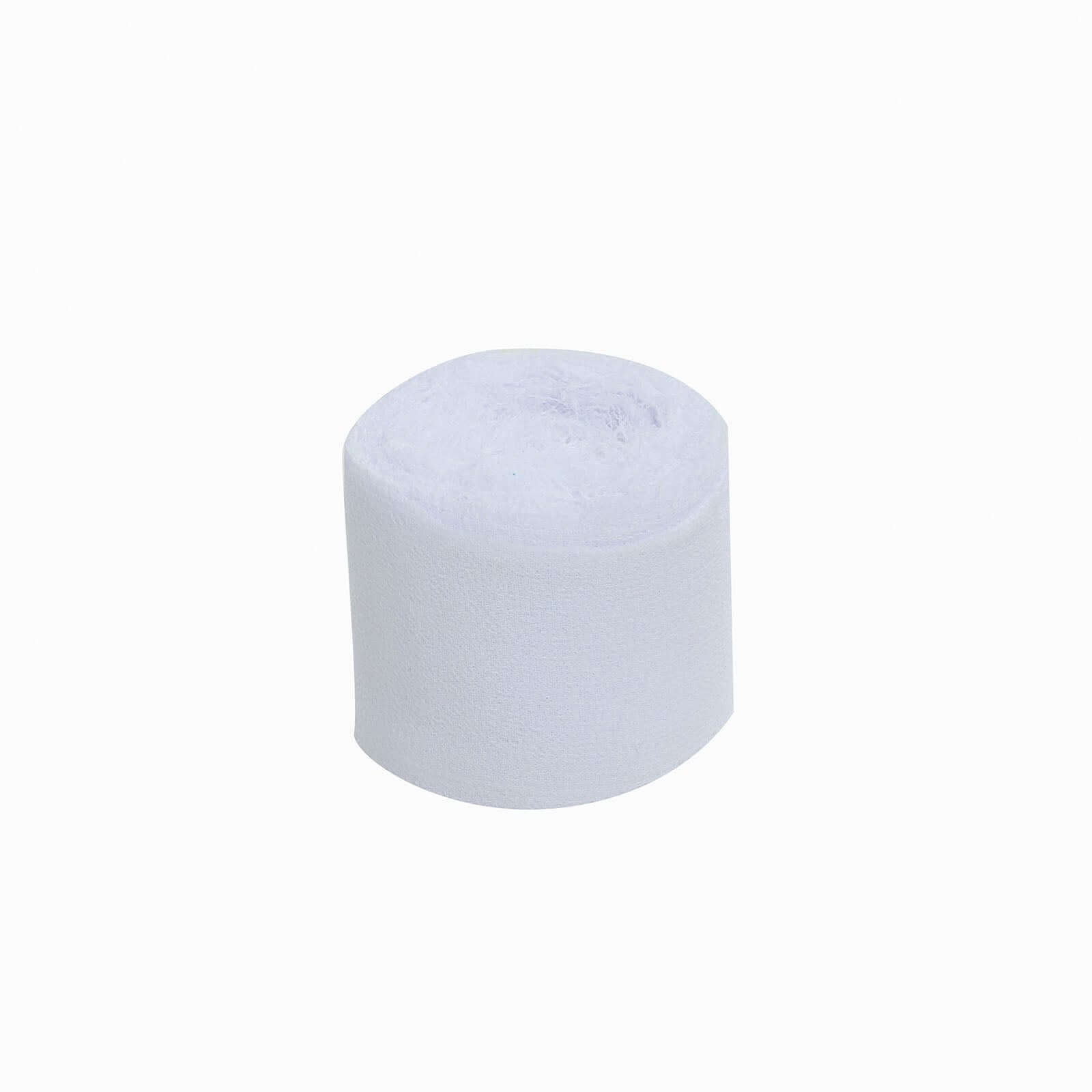 2 Pack 6yd White Silk-Like Chiffon Linen Ribbon Roll For Bouquets, Wedding Invitations Gift Wrapping