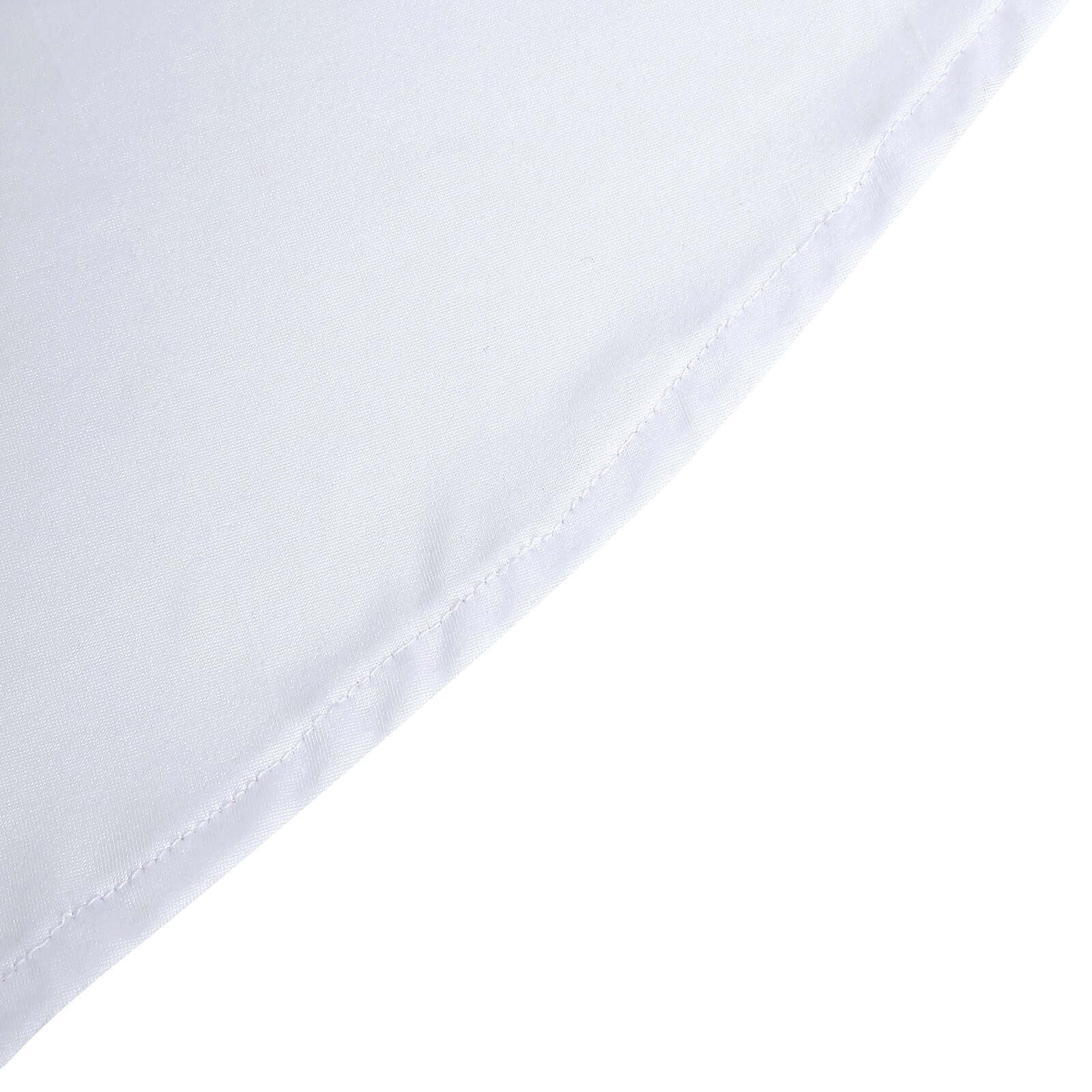 Spandex 32" Round Cocktail Table Cover Skirt White With Natural Wavy Drapes - Stylish & Sophisticated Event Decor