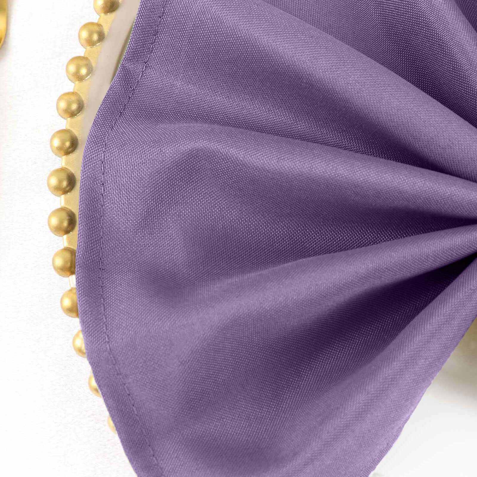5 Pack Polyester 17"x17" Napkins Violet Amethyst - Durable & Wrinkle Resistant Dinner Napkins
