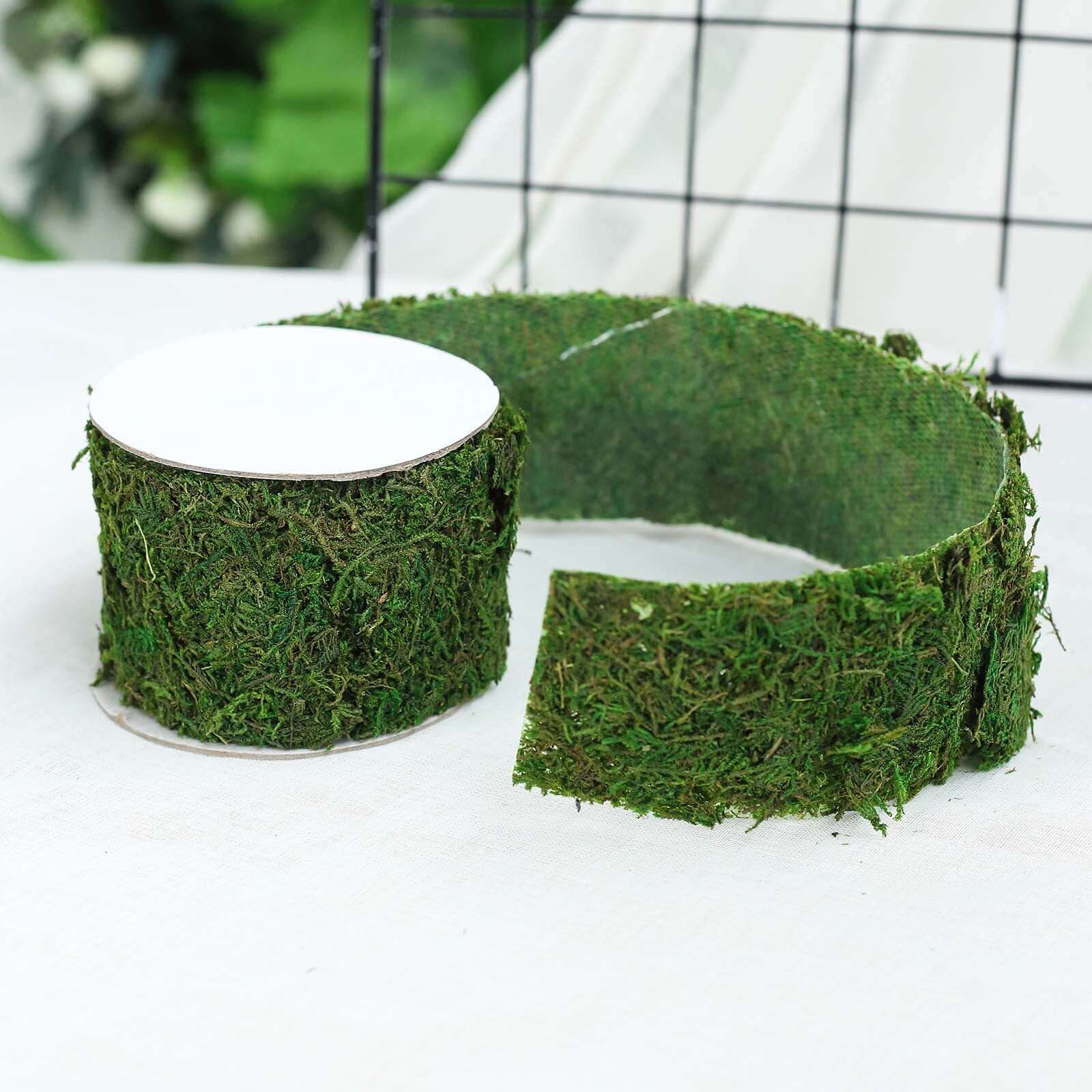 4ft 2" Wide Green Preserved Moss Ribbon Roll, DIY Craft Ribbon