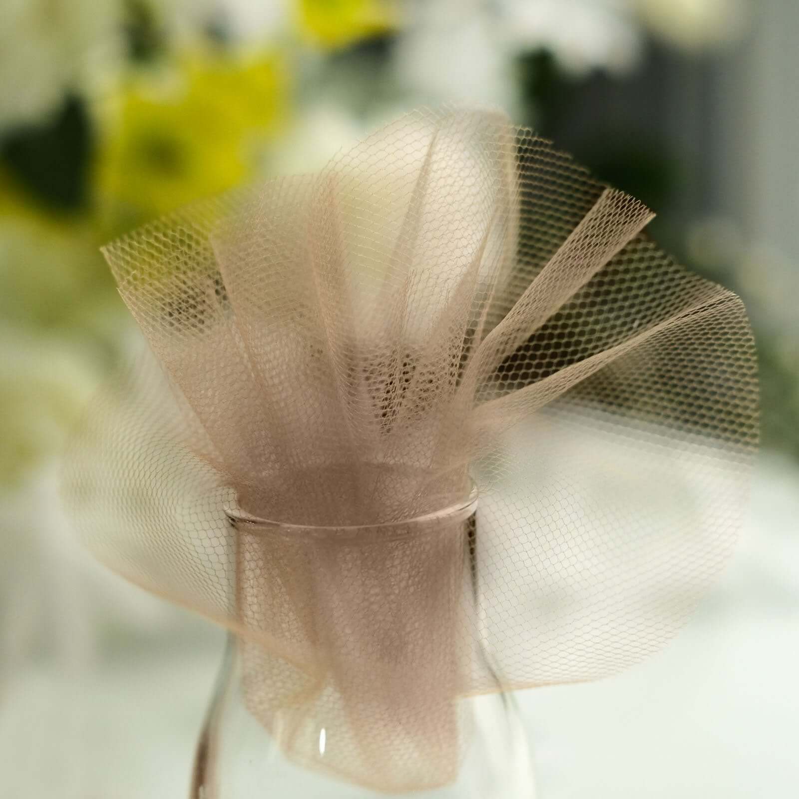 25 Pack 9" Natural Sheer Nylon Tulle Circles Favor Wrap Craft Fabric, DIY Candy Favor Wraps