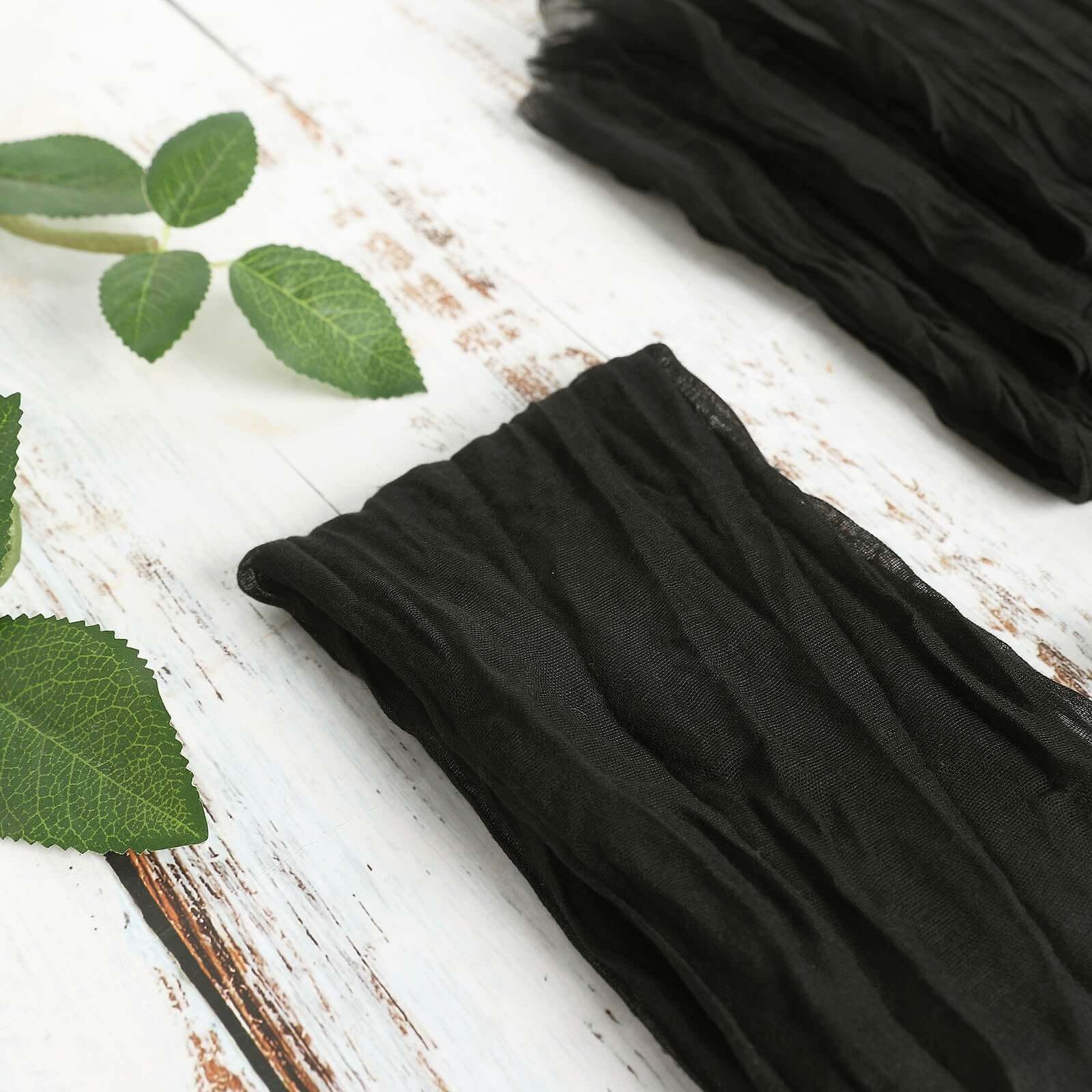 5 Pack Gauze Cheesecloth 24"x19" Napkins Black Reusable Dinner Napkins for Boho Farmhouse Style Events
