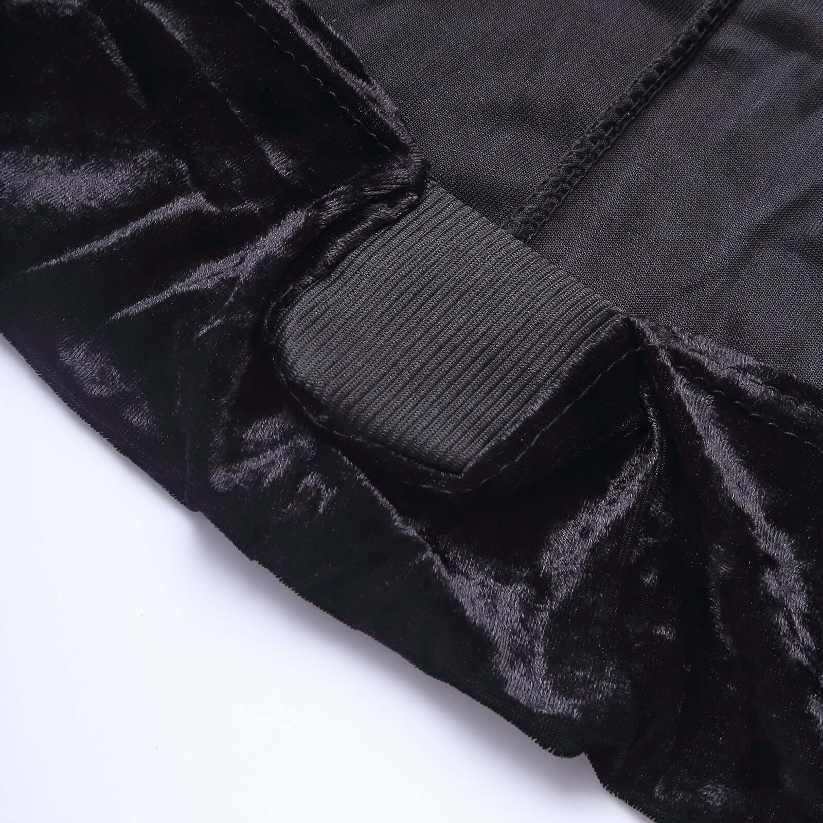 Crushed Velvet Spandex 32" Round Cocktail Table Cover Black Smooth Highboy Tablecloth