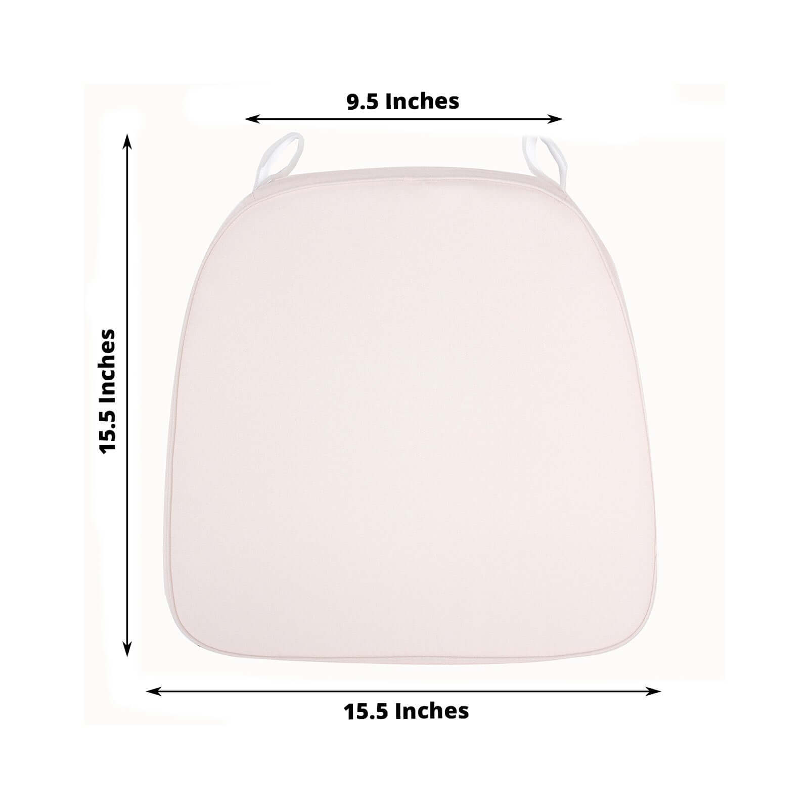Chiavari Chair Cushion with 1.5" Thick Memory Foam and Ties Blush - Stylish Removable Cover for Comfort
