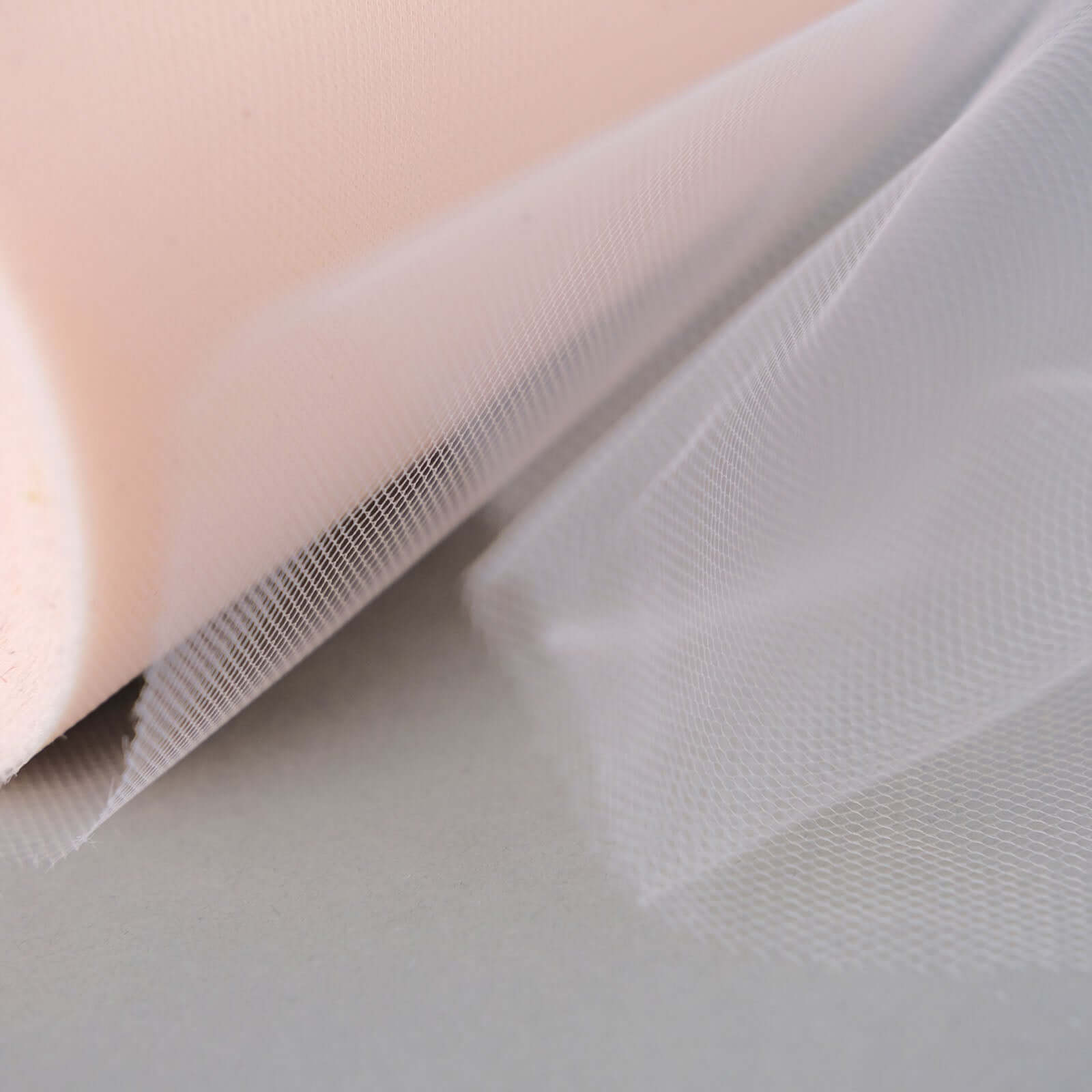 6"x100 Yards Blush Tulle Fabric Bolt, Sheer Fabric Spool Roll For Crafts