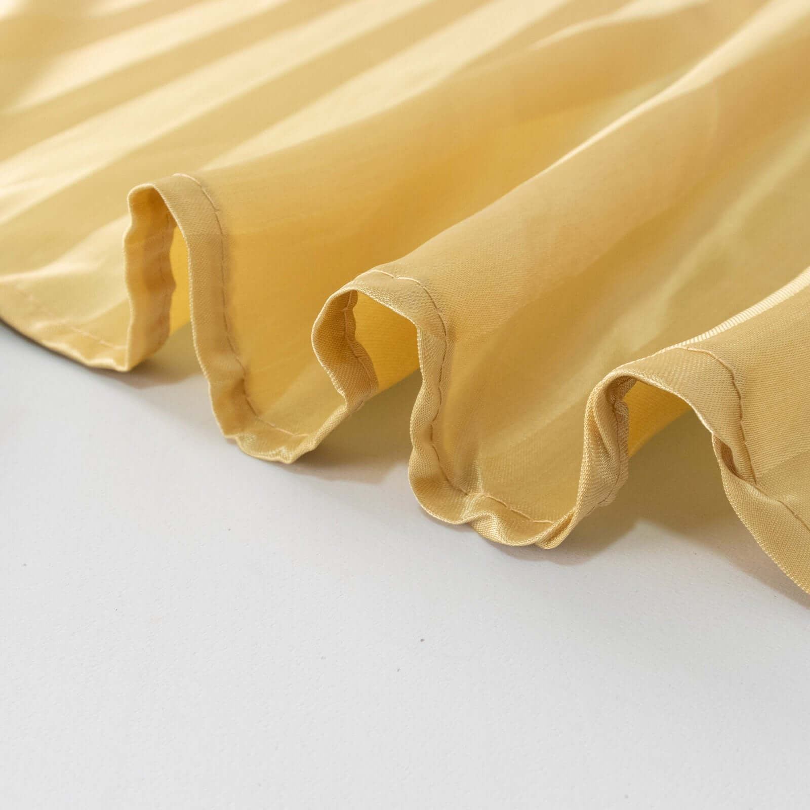 Satin Striped 90"x132" Rectangular Tablecloth Champagne Satin Stripe - Seamless Silky Smooth Table Cover