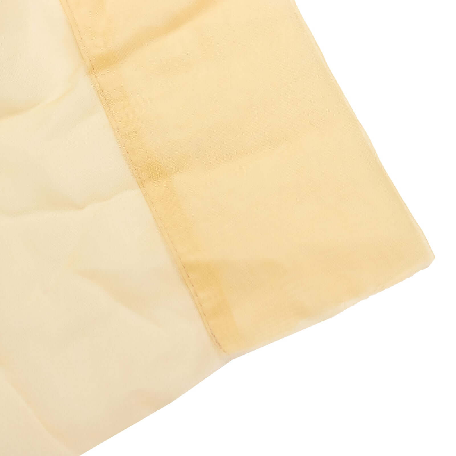 5ftx32ft Premium Champagne Chiffon Curtain Panel, Durable Flame Resistant Backdrop Ceiling Drapery With Rod Pocket
