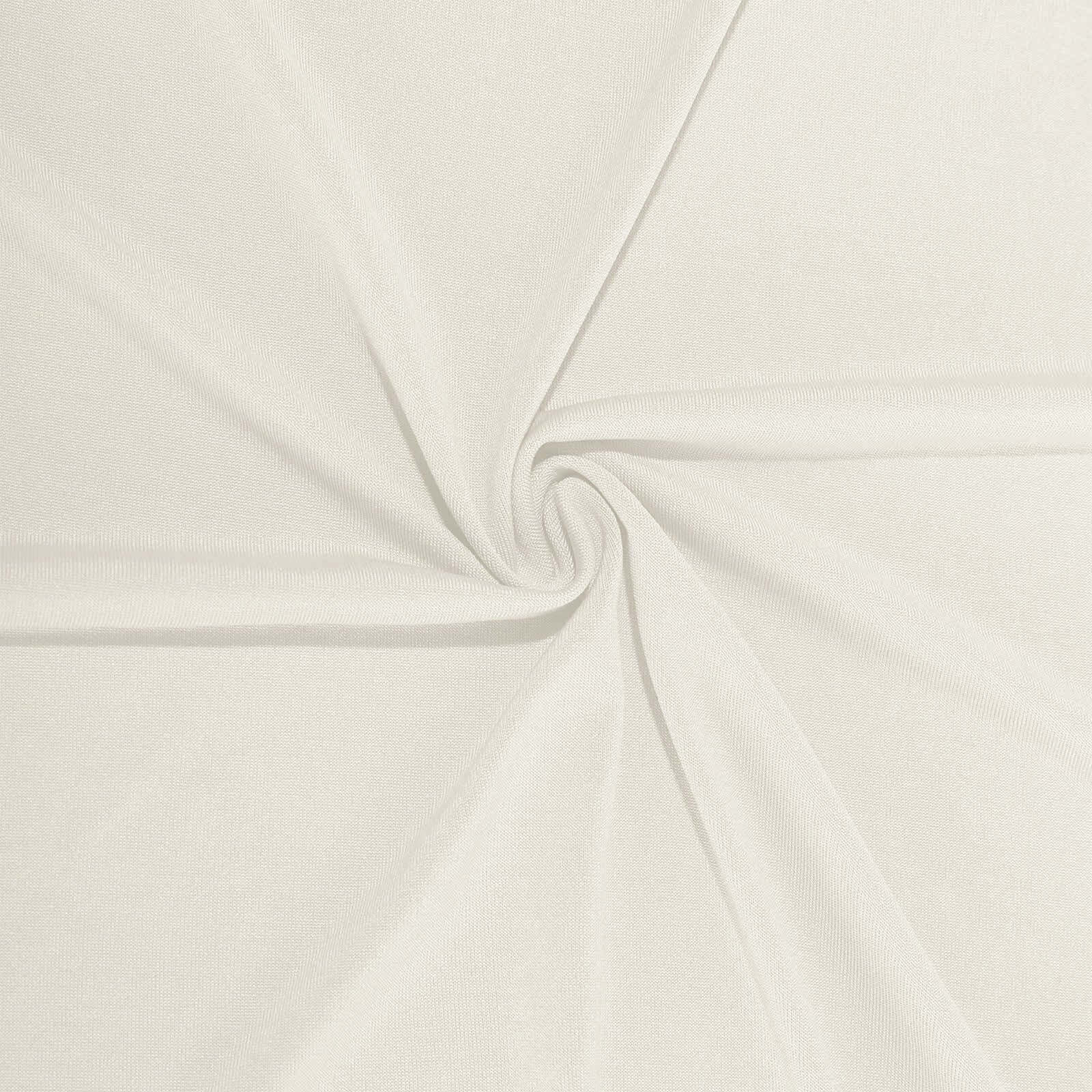 Spandex 24"-32" Round Cocktail Table Cover Ivory - Easy to Maintain Stretch Fitted Highboy Tablecloth