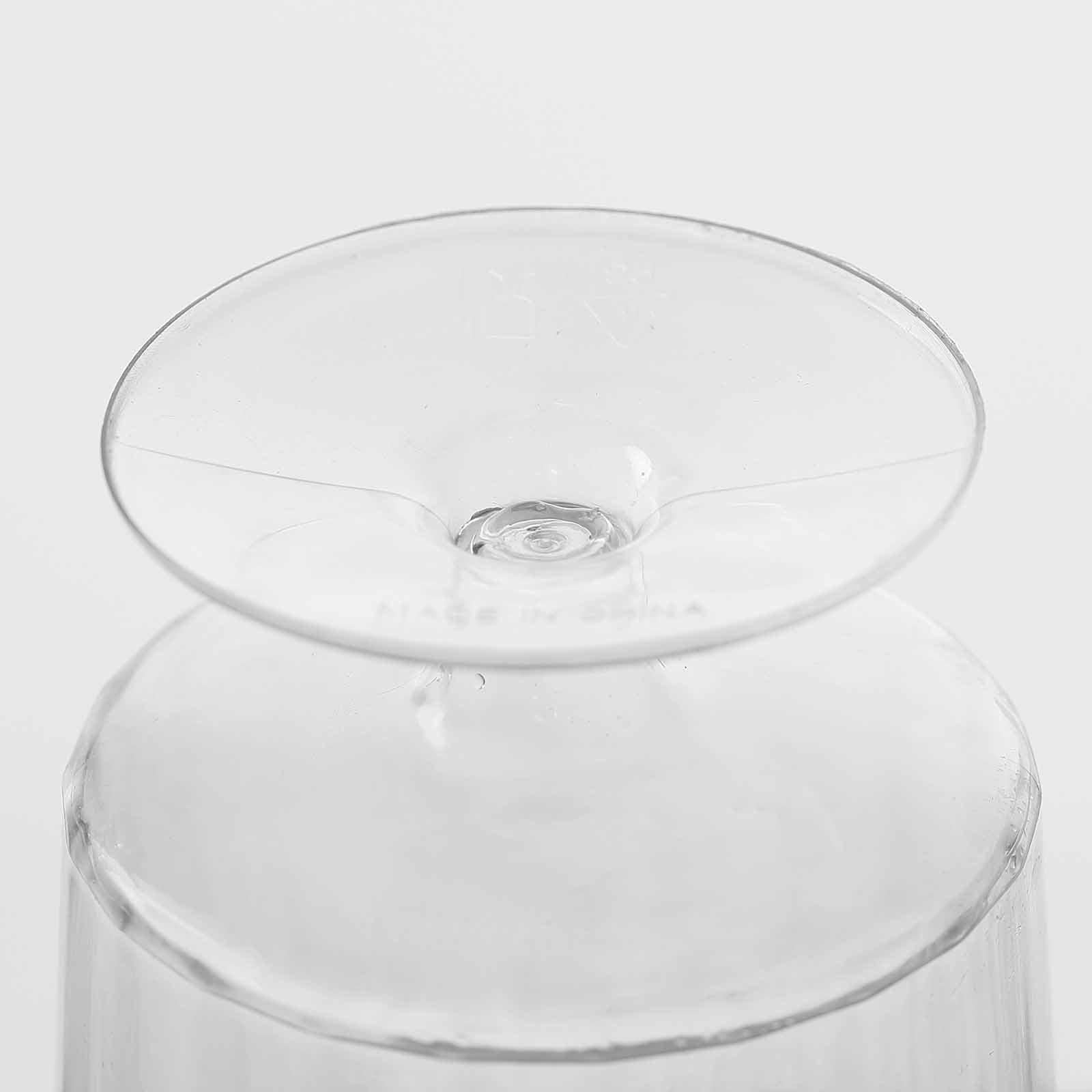 12-Pack Plastic Wine Glasses Clear Short Stem - Durable Disposable Drinkware for Wine 8oz